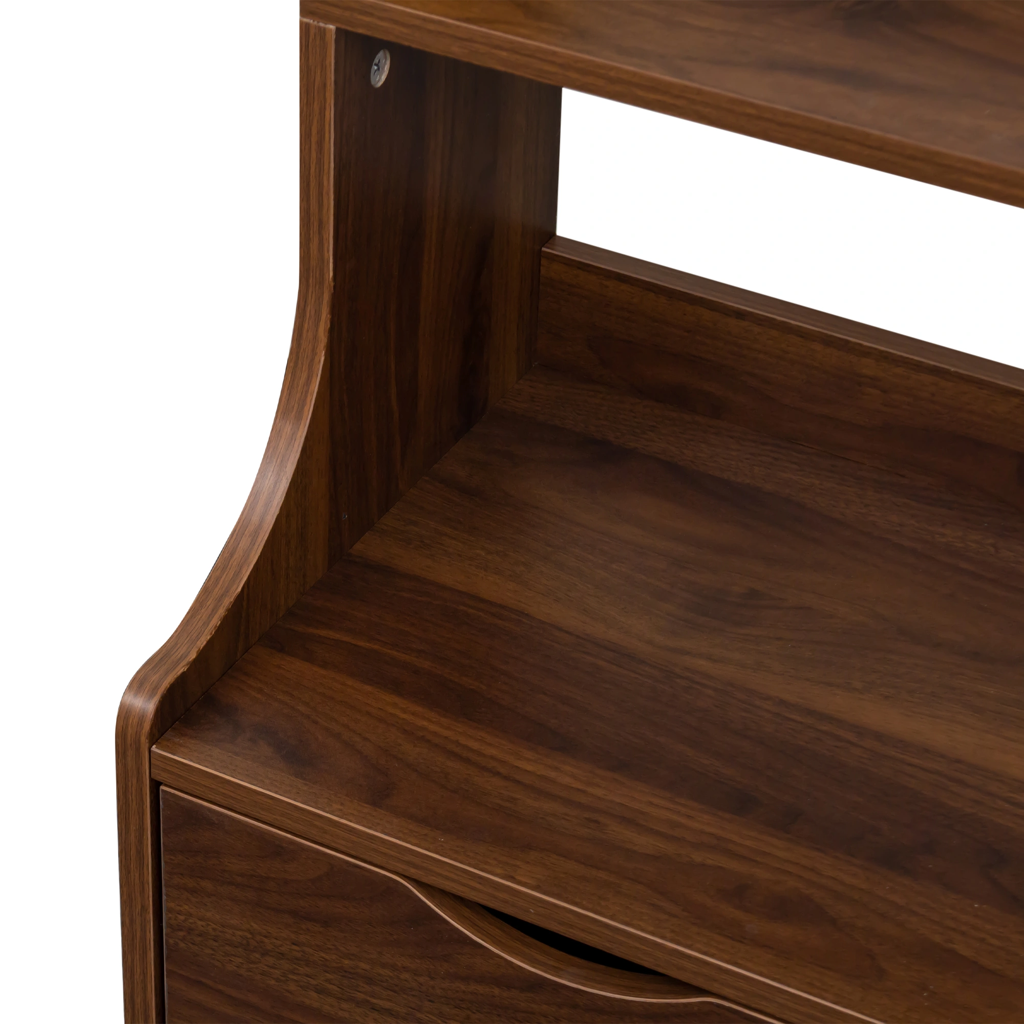 Night Stand with Bookshelf, Night Stand with 2 Storage Drawers for Bedroom view 11