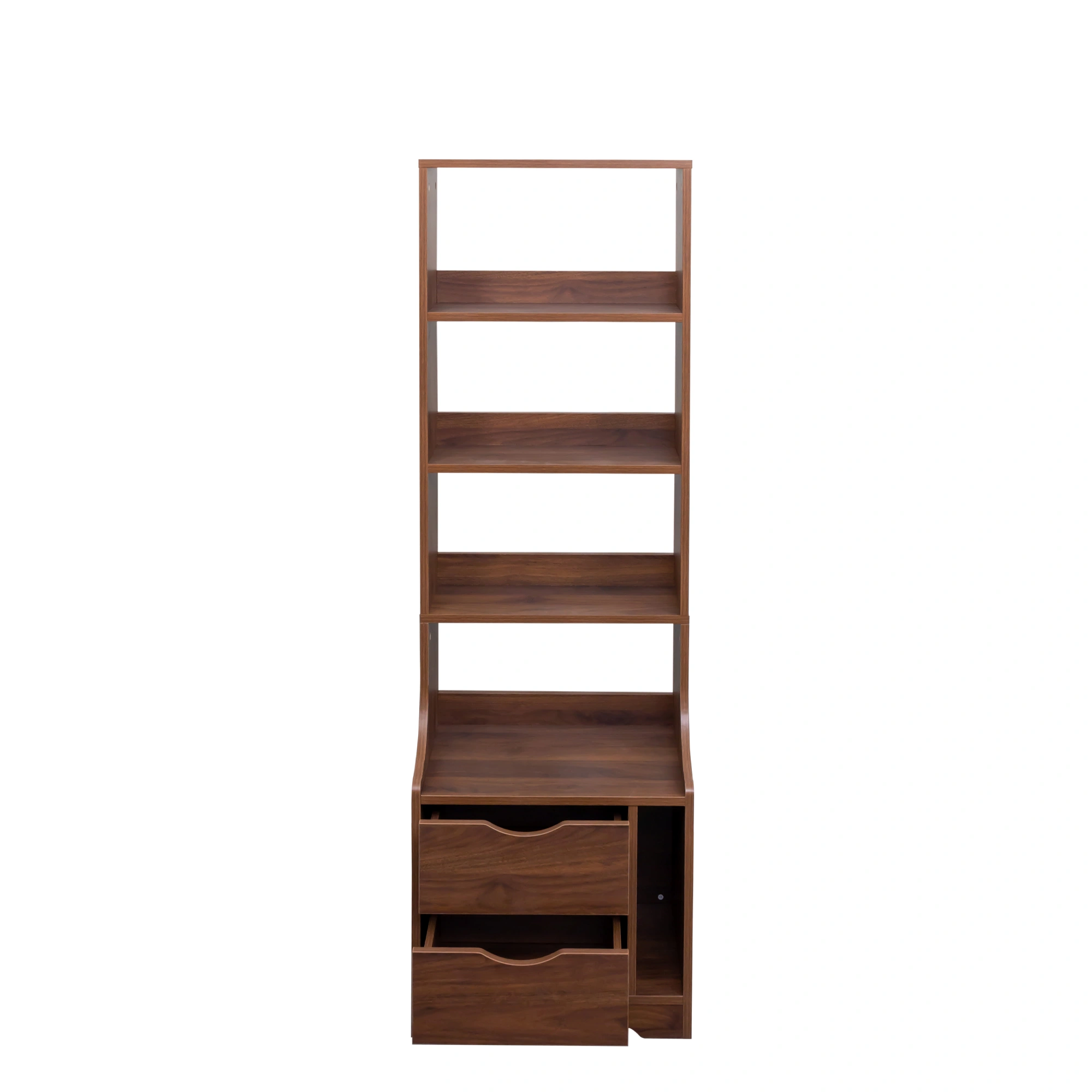 Night Stand with Bookshelf, Night Stand with 2 Storage Drawers for Bedroom view 3