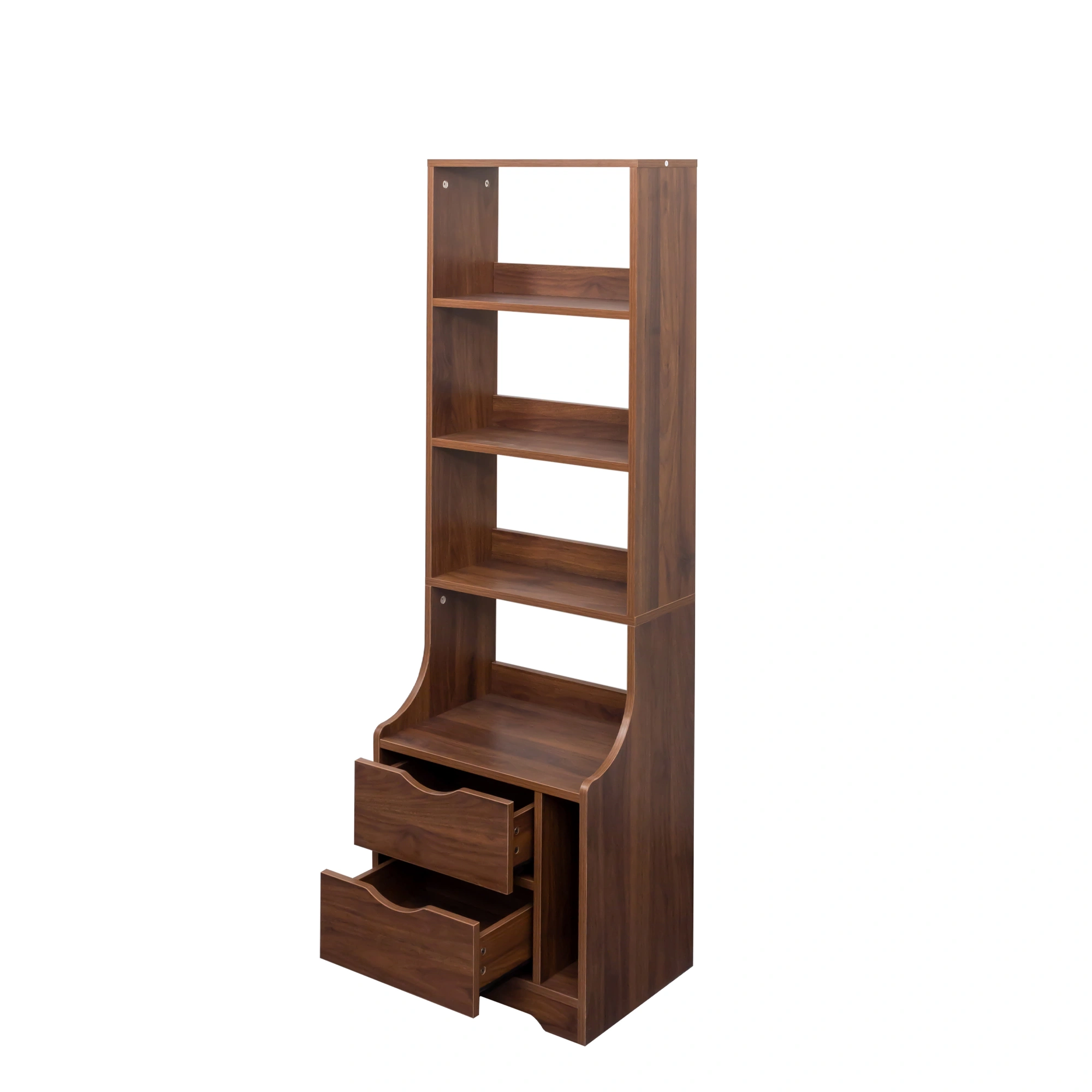 Night Stand with Bookshelf, Night Stand with 2 Storage Drawers for Bedroom view 8