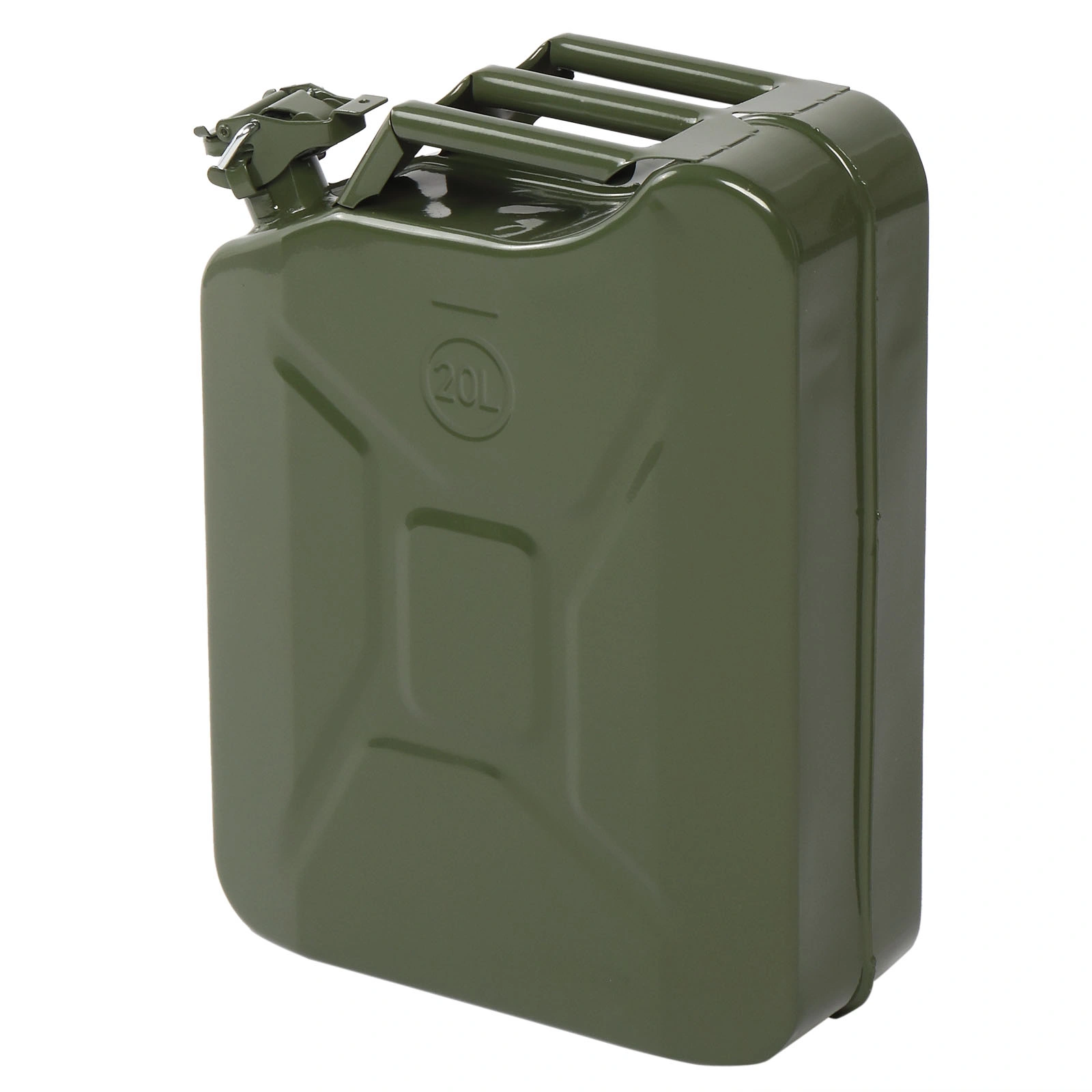 20L Fuel Oil Container - British Style Steel Jerry Can, 0.6mm for Petrol Diesel, Army Green with Pour Tube view 3