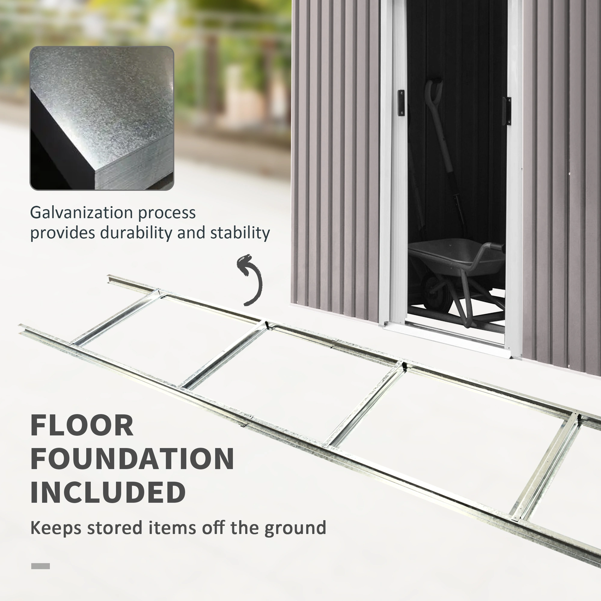 Garden Shed - Outdoor Storage Building with Water-Resistant Construction view 2