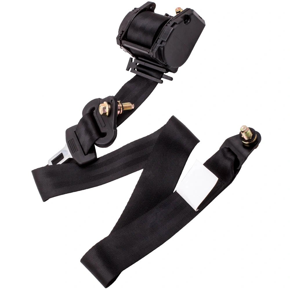 Seat Belt 3 Point Universal Retractable Safety Belt Black view 4