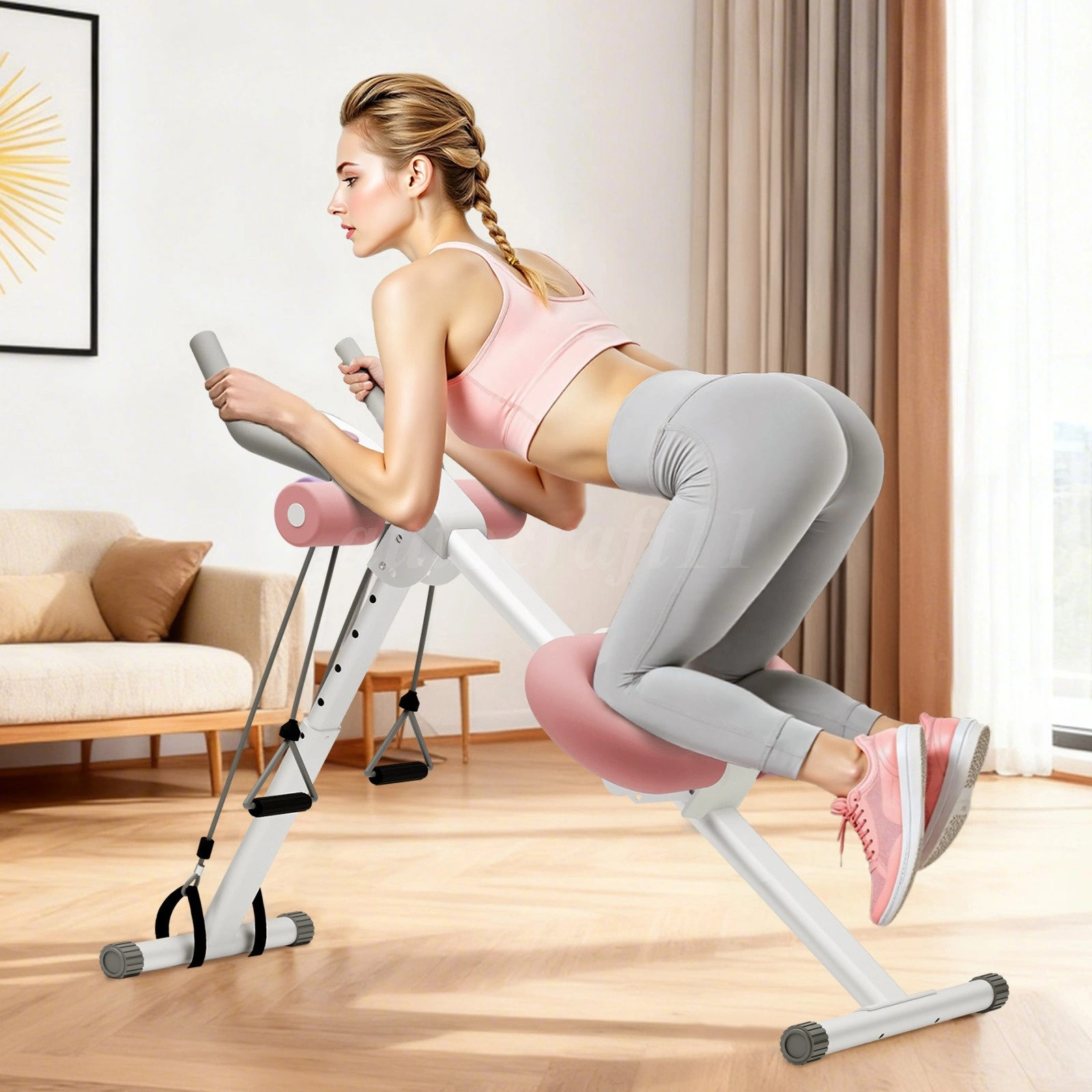 Ab Machine Crunch Exerciser - Abdominal Trainer with Body Shaper Design, Portable Gym Fitness Equipment view 4