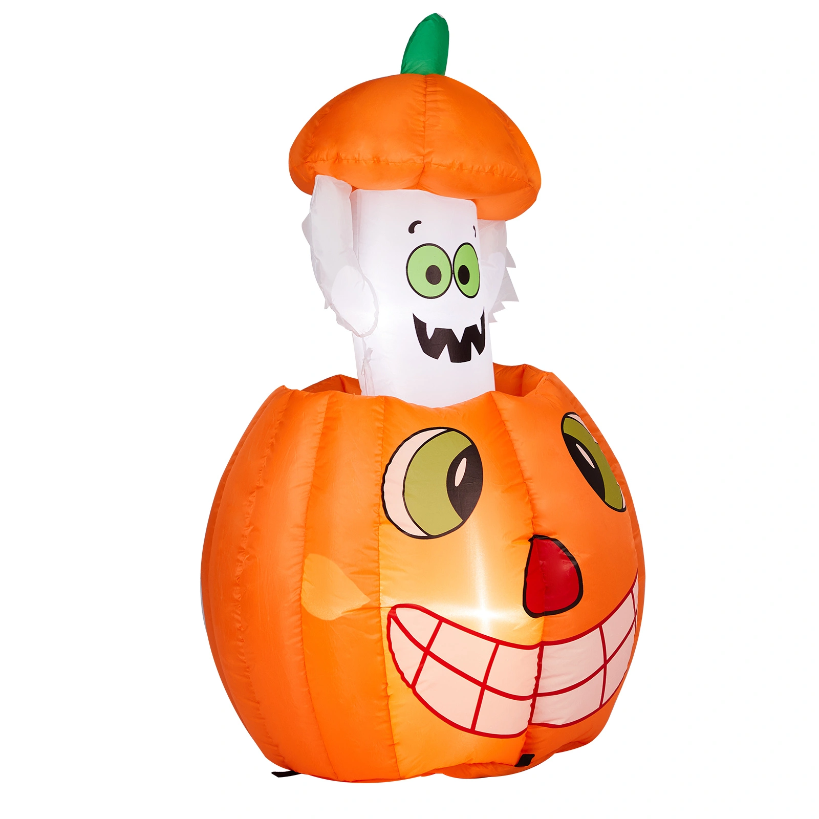 2.8 FT Halloween Inflatables Animated Pumpkin Ghost with Built-in LEDs, Outdoor Yard Decor for Garden Lawn Party view 2