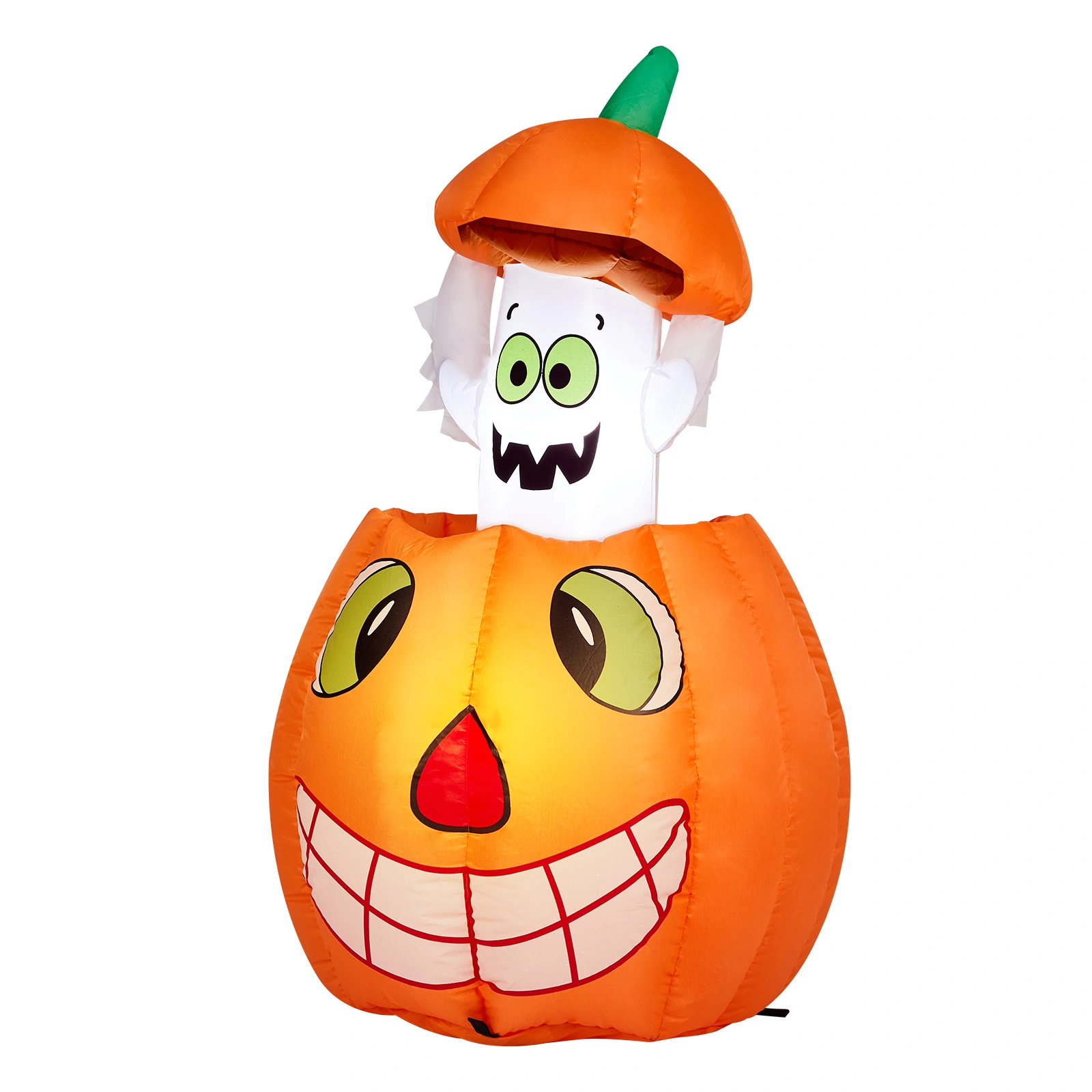 2.8 FT Halloween Inflatables Animated Pumpkin Ghost with Built-in LEDs, Outdoor Yard Decor for Garden Lawn Party view 3