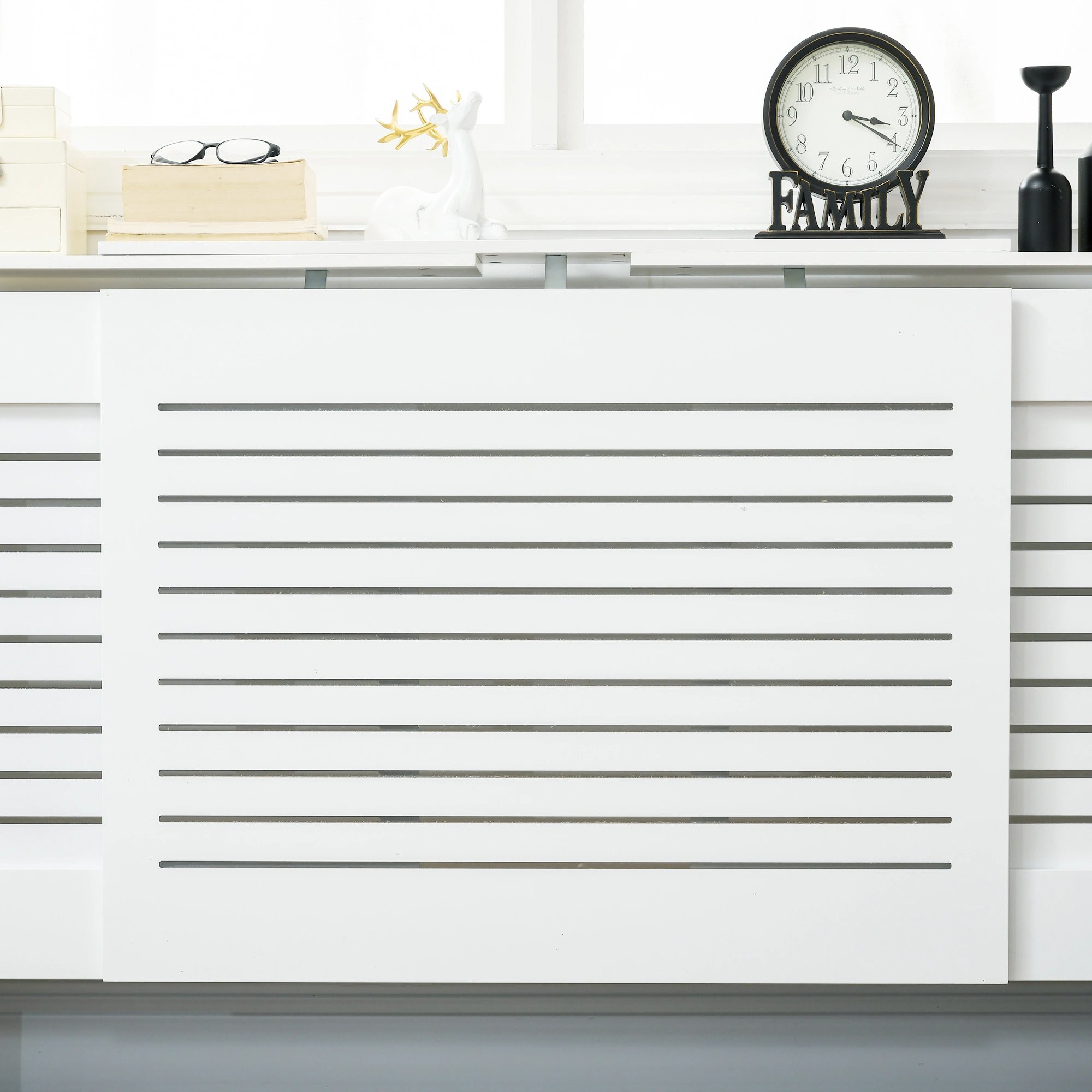 Decorative Radiator Cover with Ventilated Design, Wooden Heat Convector Cover for Home view 4