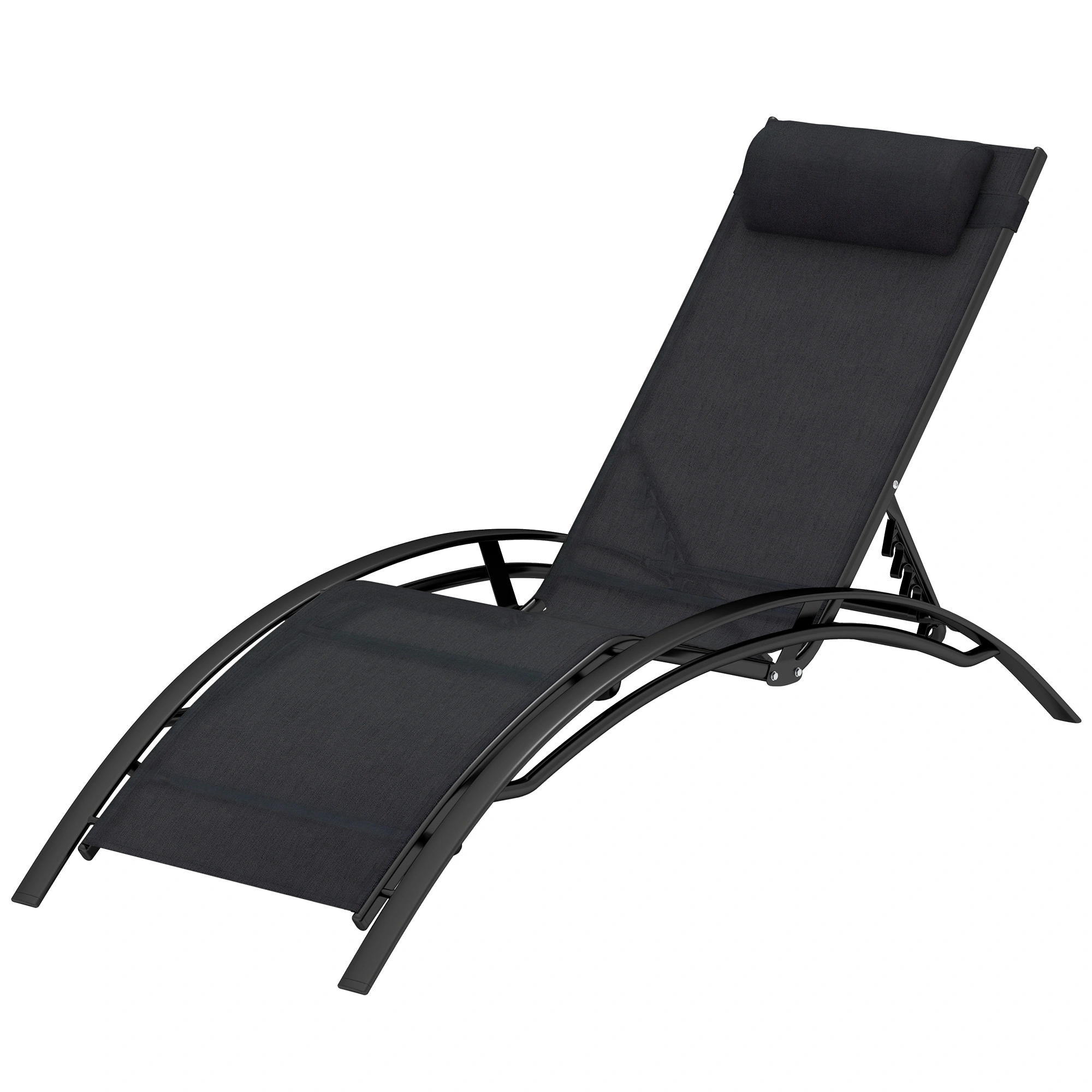 Folding Lounge Rocking Chair Outdoor Patio Recliner Chair Adjustable Tilting Seat with Armrests Compact Foldable Design