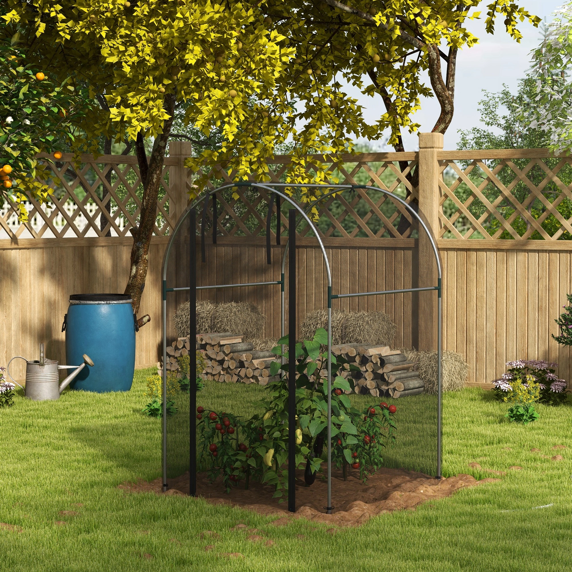 Plant Protection Tent - Greenhouse Cloche Cover with Zippered Entry Door for Seedlings and Young Plants