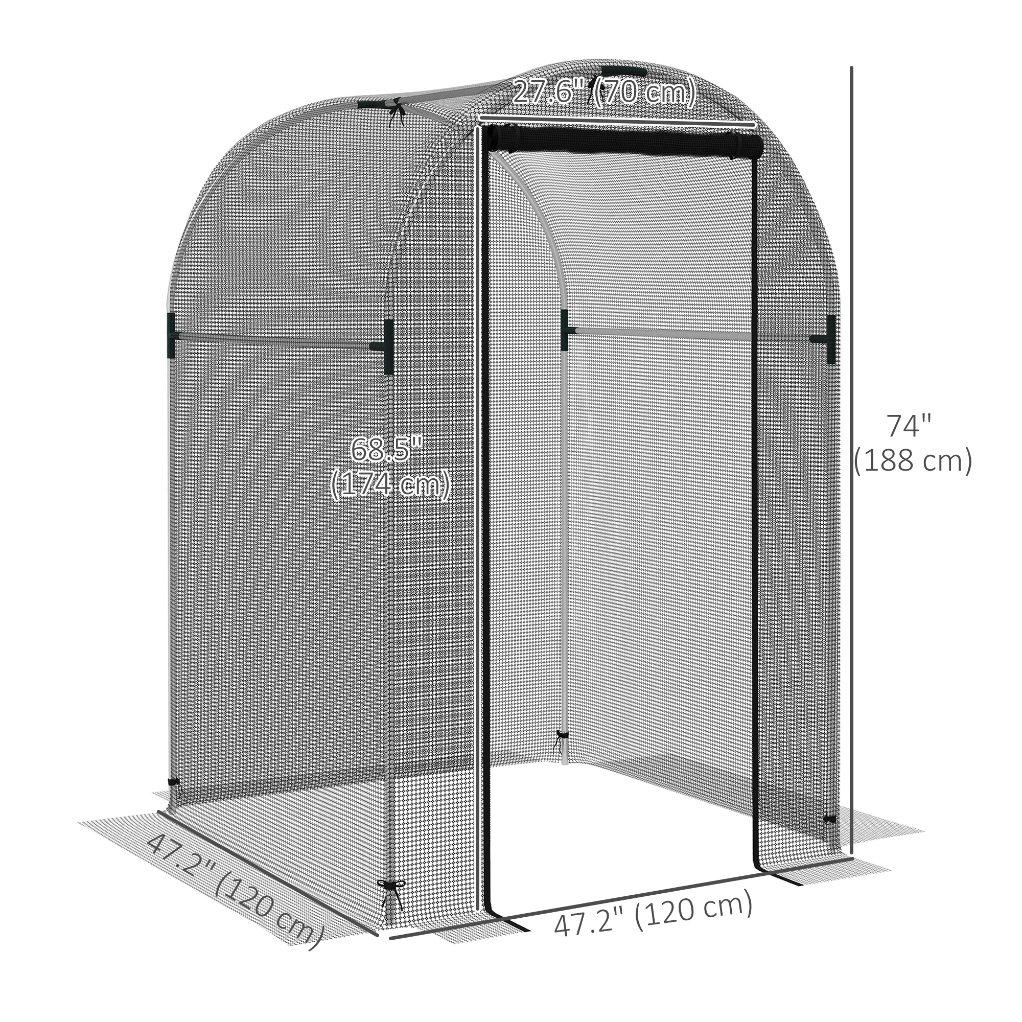 Plant Protection Tent - Greenhouse Cloche Cover with Zippered Entry Door for Seedlings and Young Plants view 2