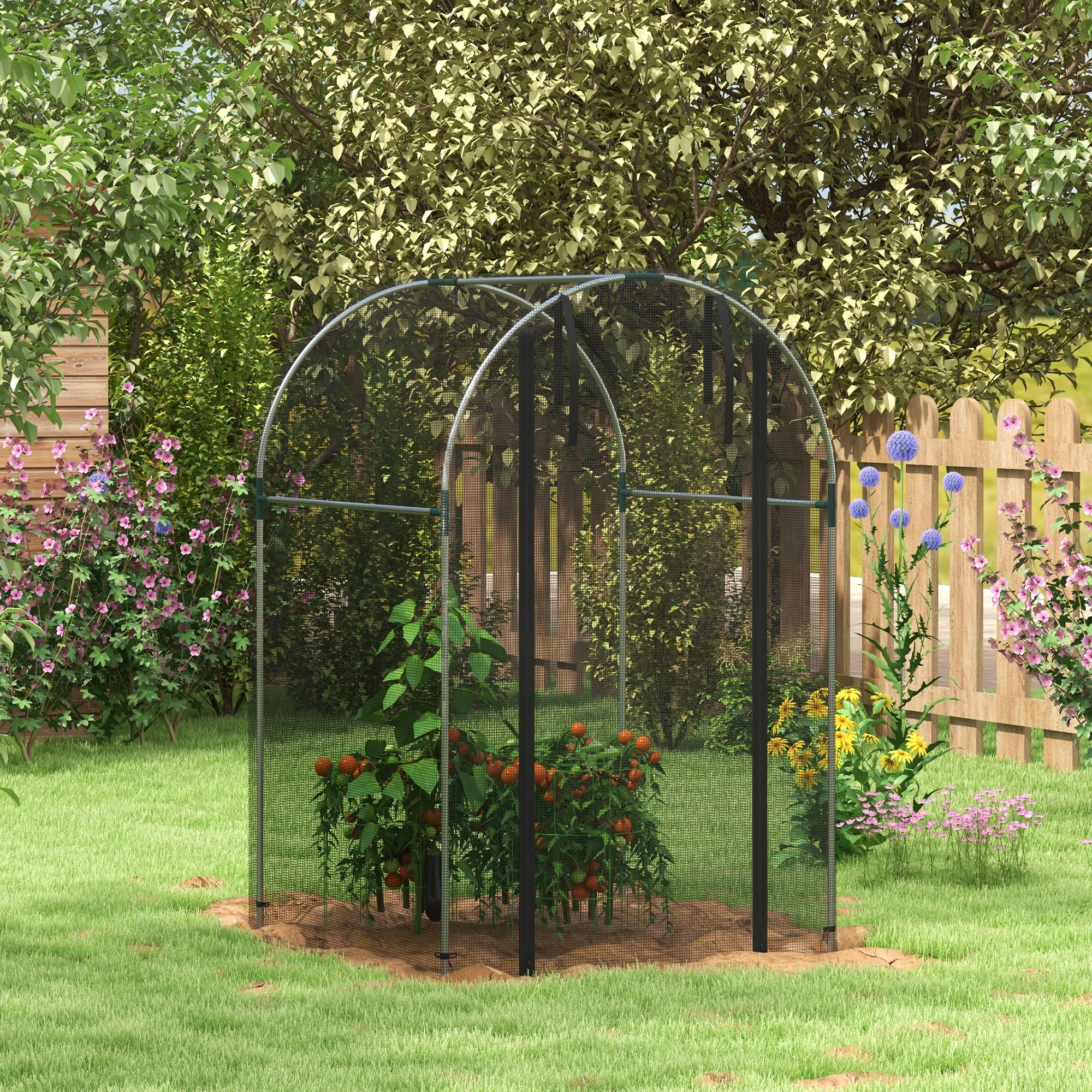 Plant Protection Tent - Greenhouse Cloche Cover with Zippered Entry Door for Seedlings and Young Plants view 3