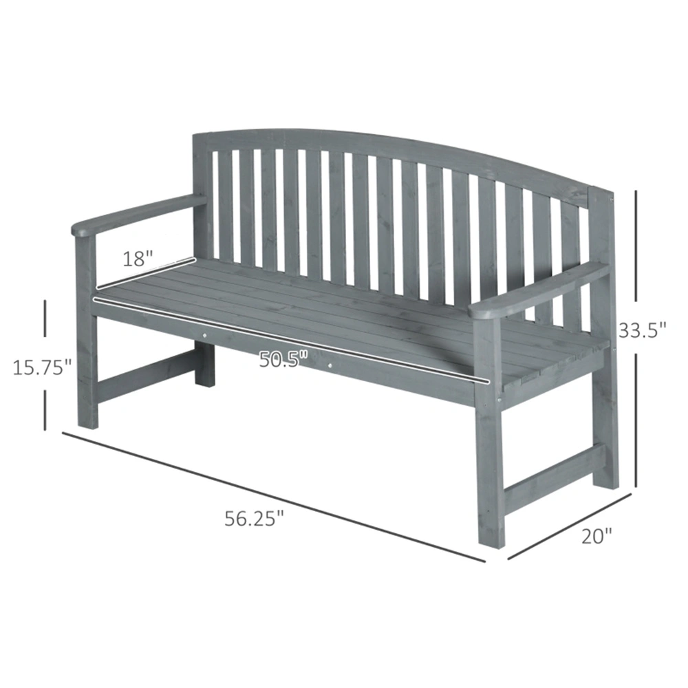 Garden Bench Outdoor Seating - Wooden Garden Chair for Patio Yard view 3