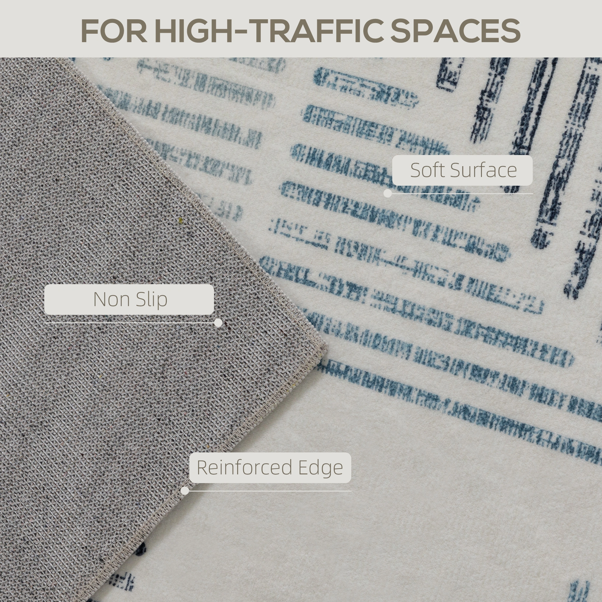 Rug - Soft Plush Floor Carpet, Non-Slip Area Mat for Living Room, Bedroom, or Hallway, Easy Clean Modern Design view 5