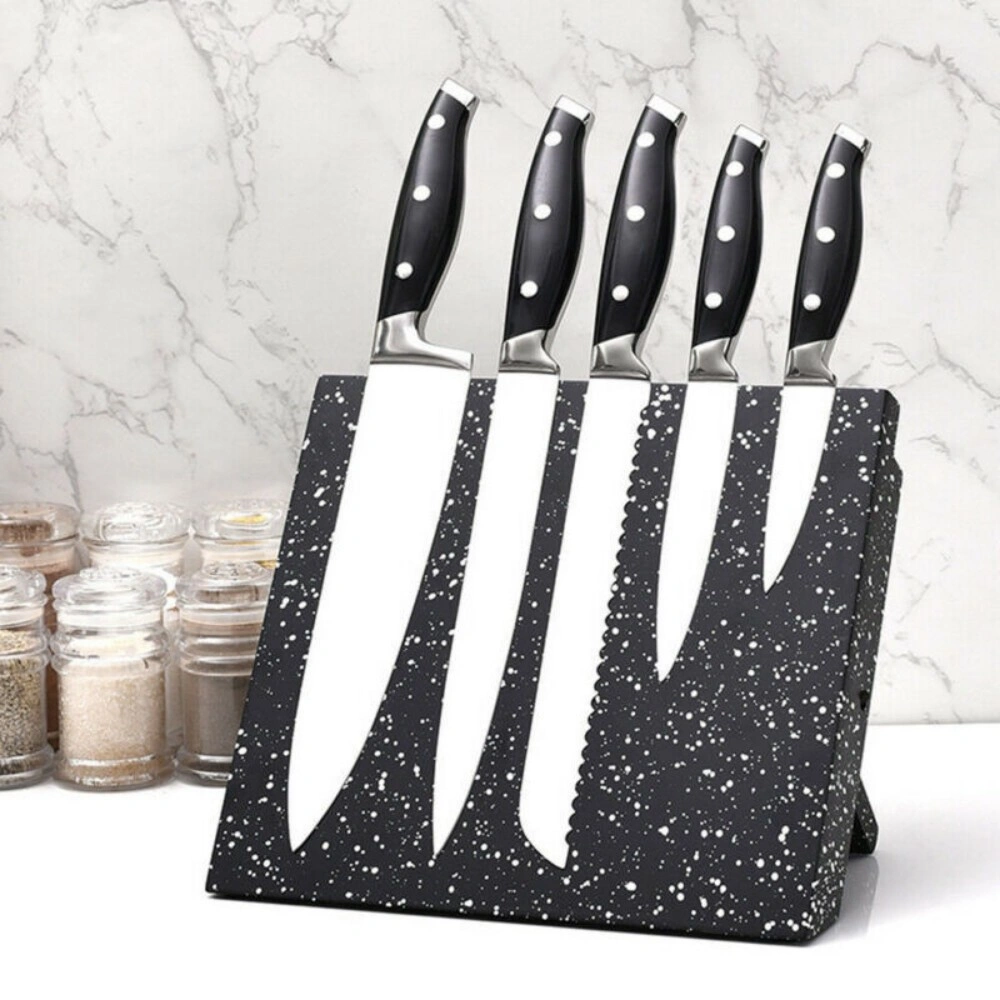 Magnetic Knife Holder Block Rack - Kitchen Organization & Cutlery Set Storage Shelf view 2