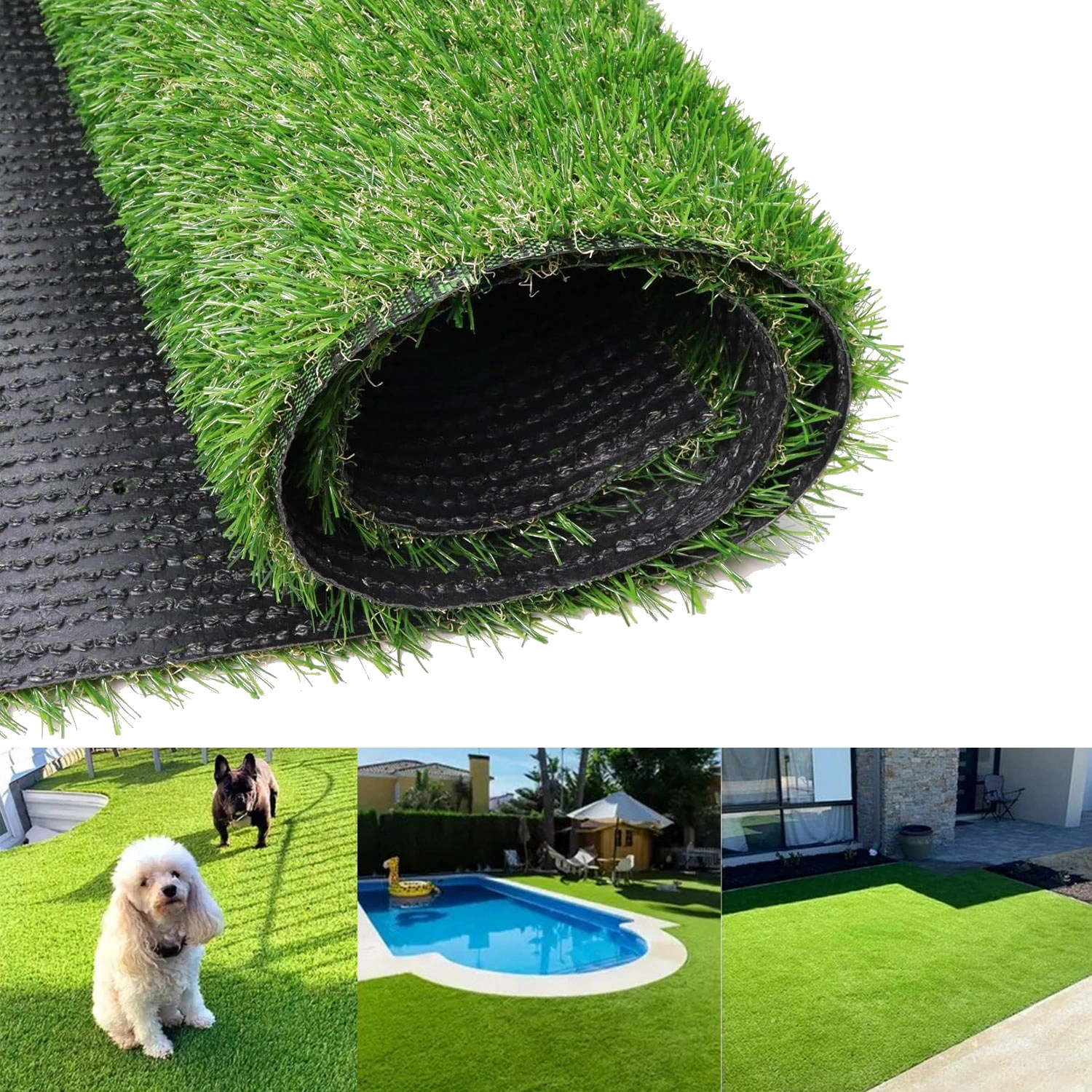 2x16.2 FT Artificial Grass Turf, 0.8" Pile Height Indoor Outdoor Fake Grass with Drain Holes, 4-Color Autumn Blend