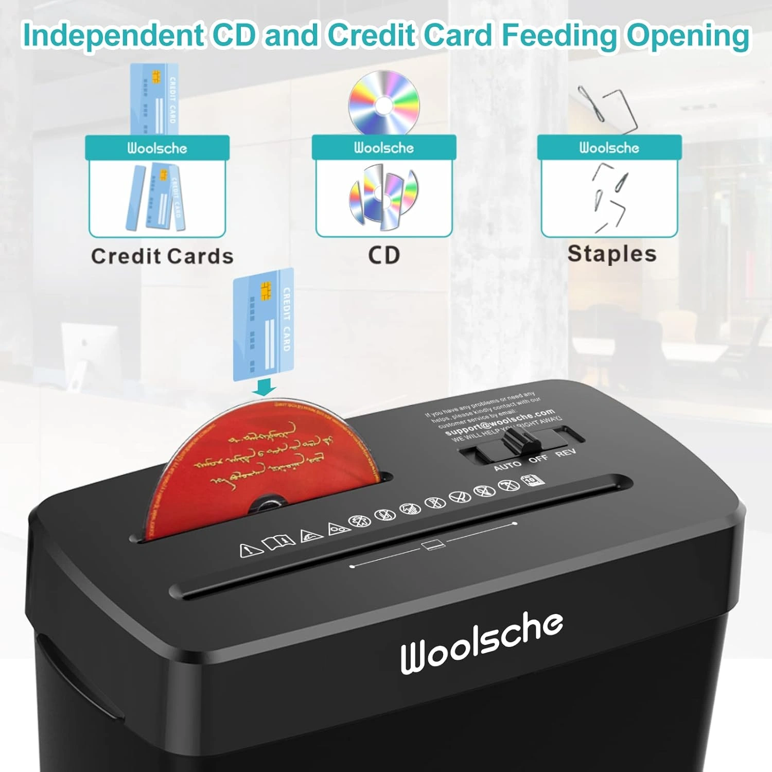 8-Sheet Cross-Cut Paper Shredder, P-4 High Security Level, Shreds Credit Cards & CDs, Home Office Document Shredder view 2