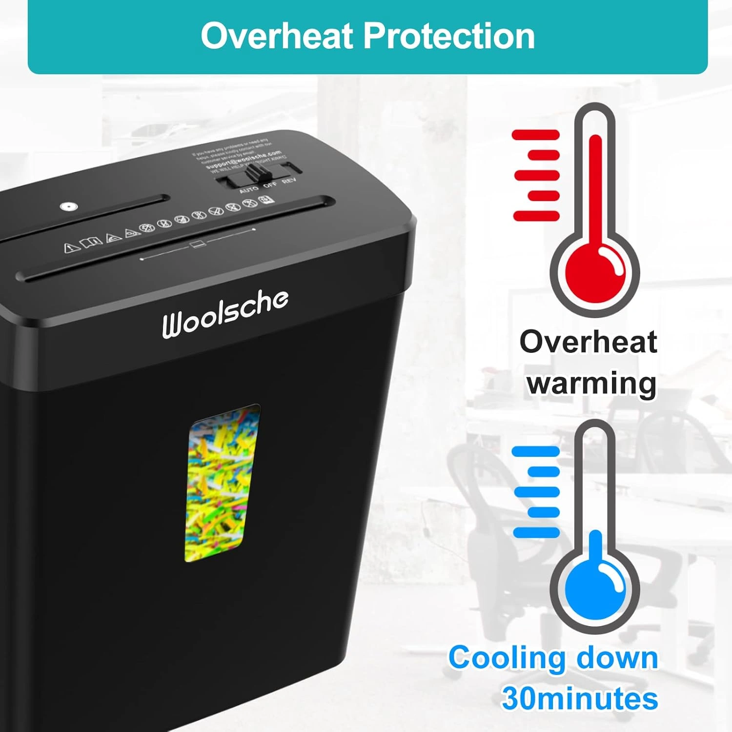 8-Sheet Cross-Cut Paper Shredder, P-4 High Security Level, Shreds Credit Cards & CDs, Home Office Document Shredder view 5