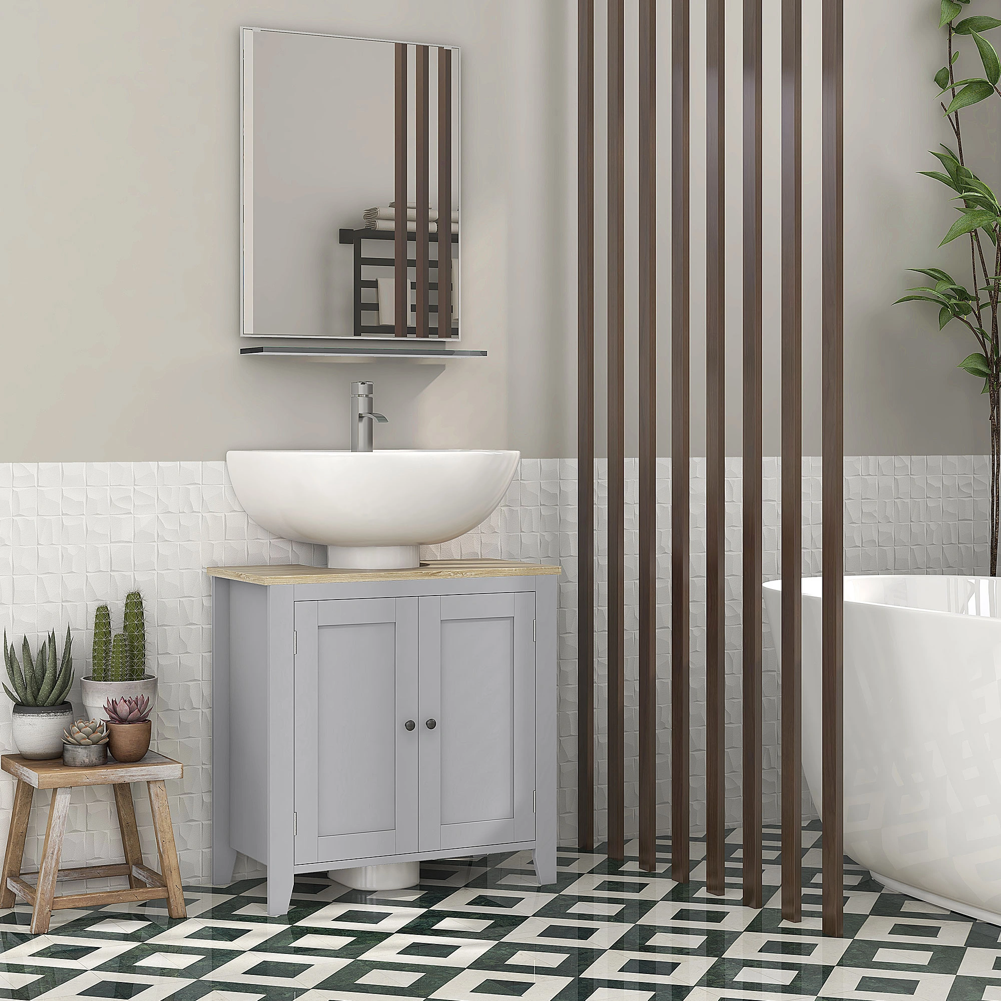 Compact Bathroom Storage Cabinet - Wall Mount Vanity Organizer with Shelf