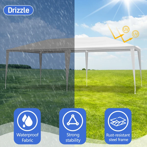 3*6m Non-Cloth PE Cloth Plastic Sprayed Iron Pipe Outdoor Party Tent White view 5