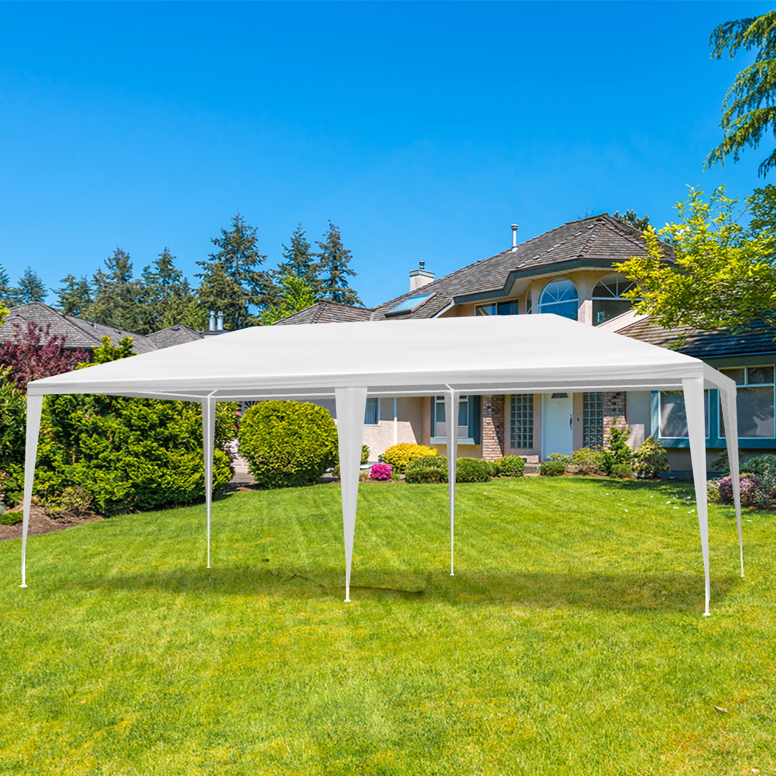 3x6m White PE Mesh Party Tent, Powder-Coated Iron Pipe Frame, Outdoor Canopy Gazebo view 11