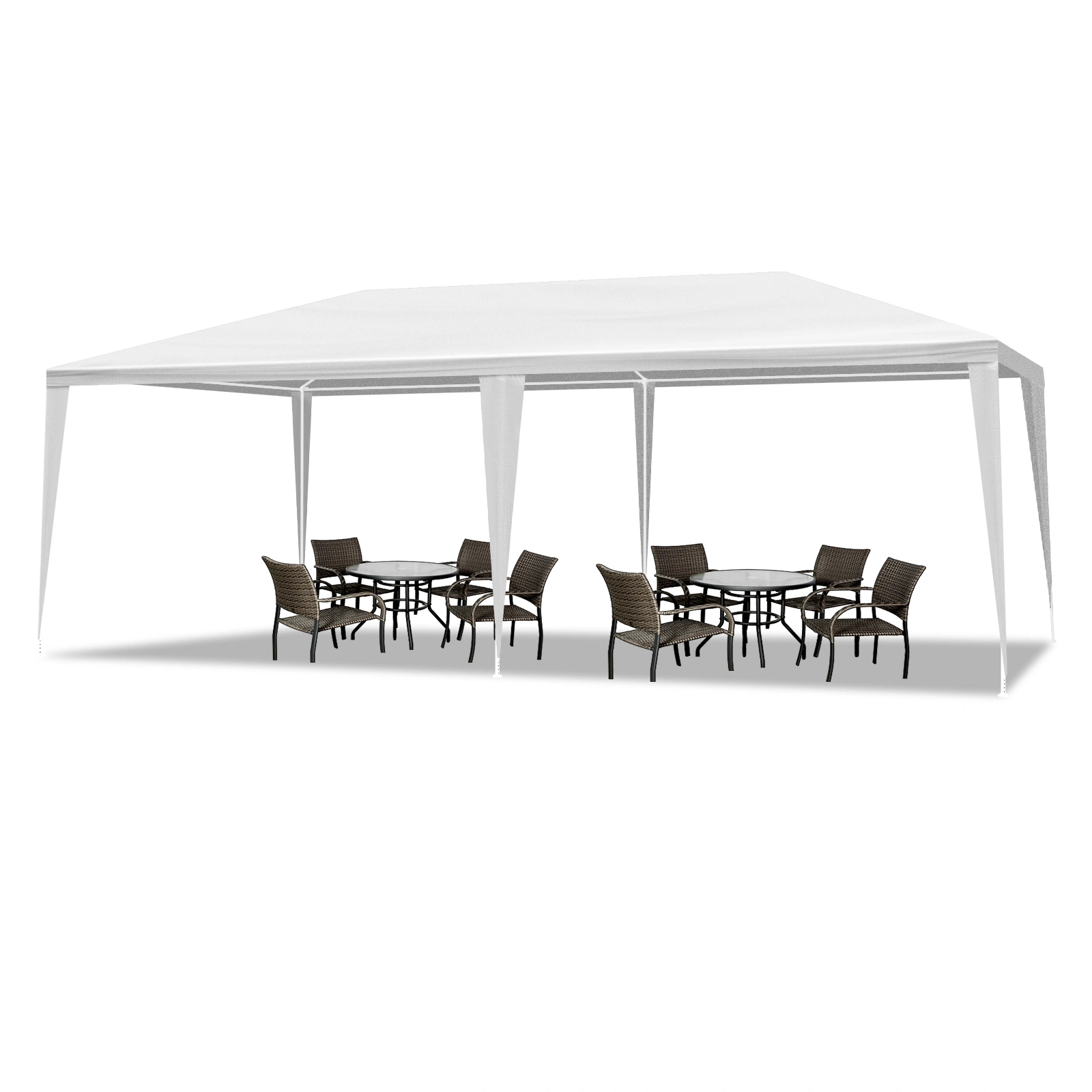 3x6m White PE Mesh Party Tent, Powder-Coated Iron Pipe Frame, Outdoor Canopy Gazebo view 15