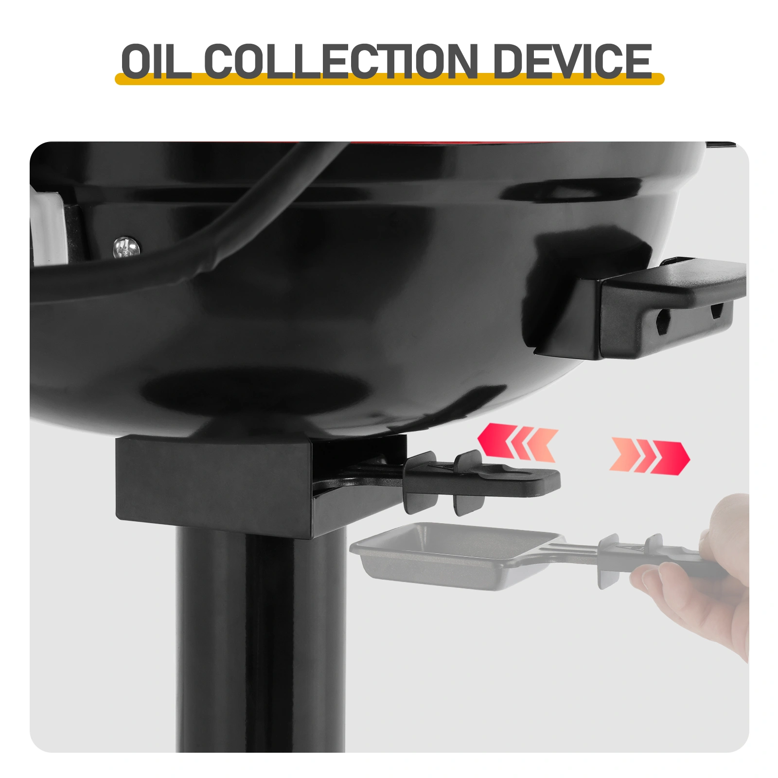Electric BBQ Grill with Stand, Portable Double Layer Indoor Outdoor Grill, 1600W, Black view 6