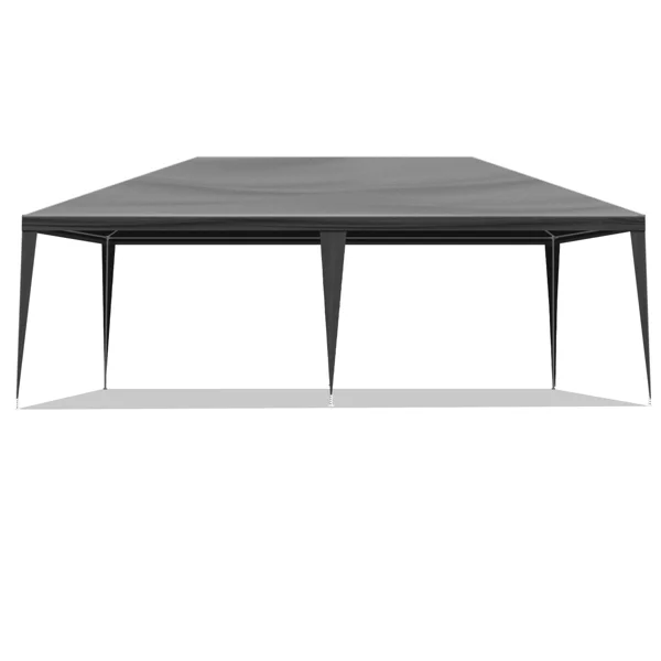 10'x20' Outdoor Party Tent with 6 Removable Sidewalls, Waterproof Canopy Patio Wedding Gazebo, Black view 3