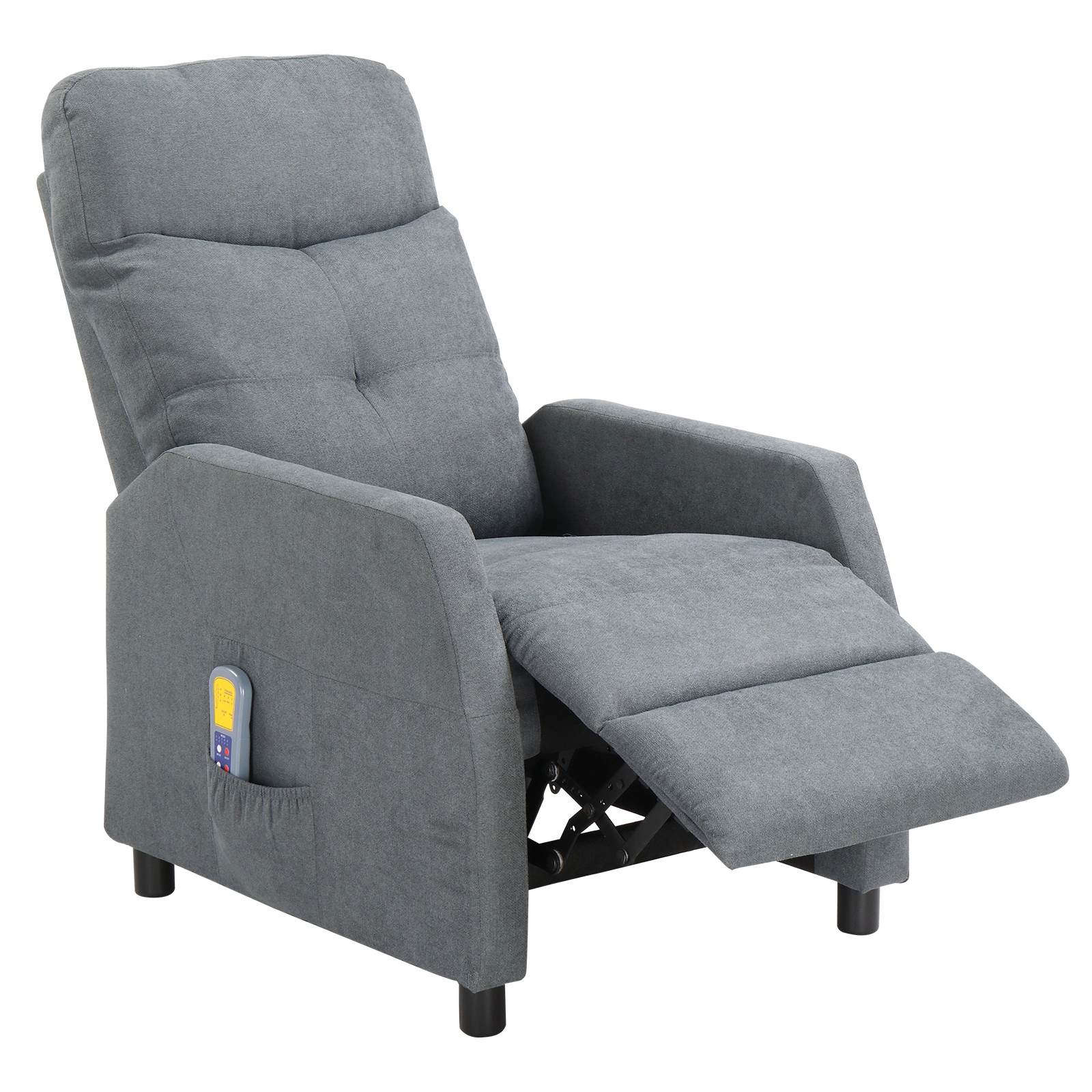 Fabric With 6-Point Massage Heating Function Recliner Light Gray view 2