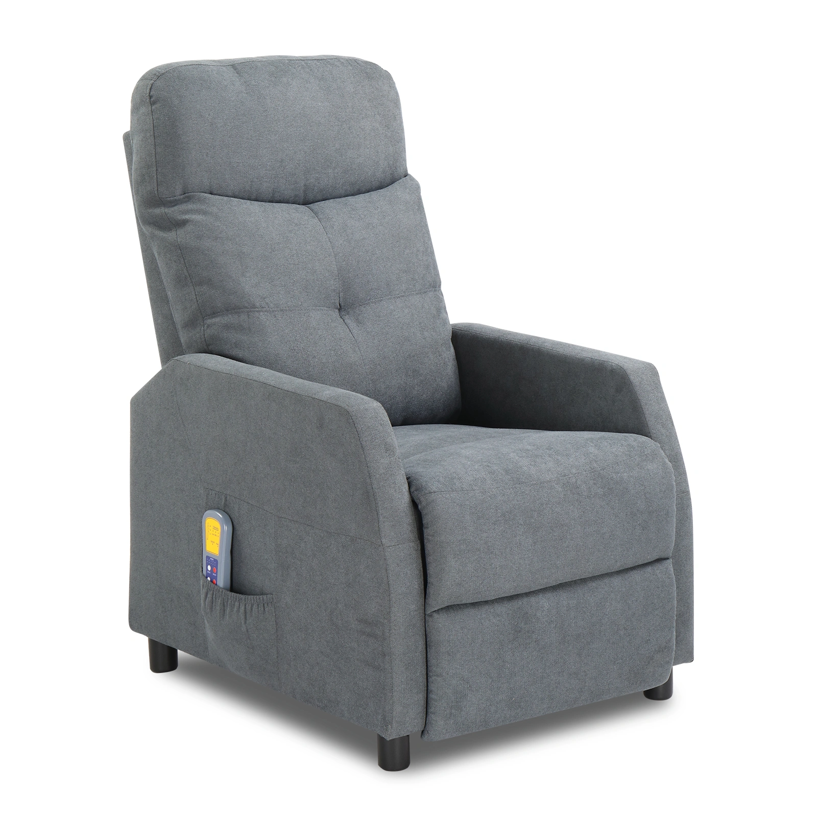 Fabric With 6-Point Massage Heating Function Recliner Light Gray view 3