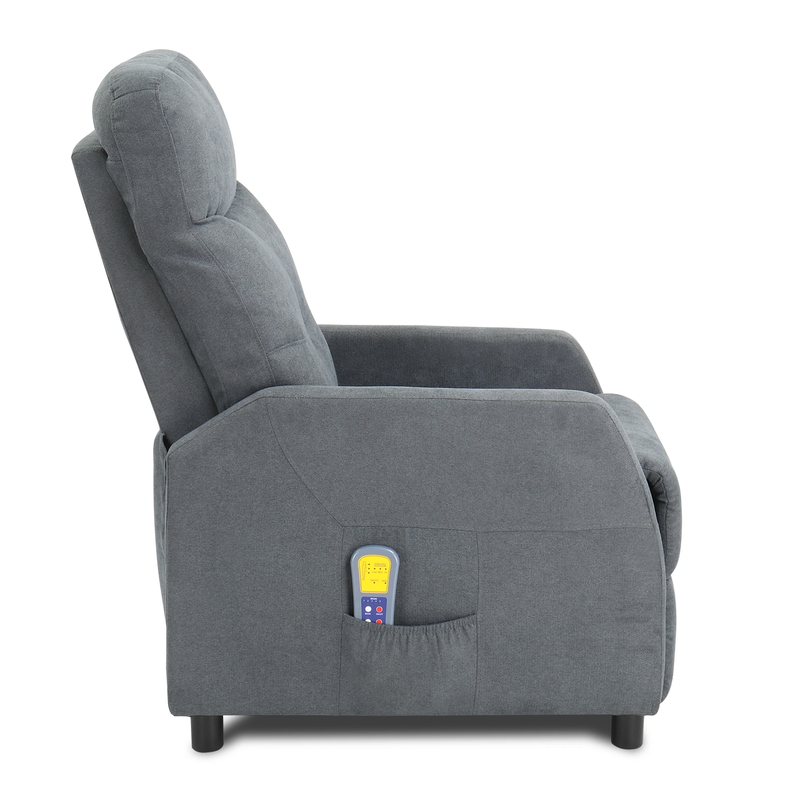 Fabric With 6-Point Massage Heating Function Recliner Light Gray view 4