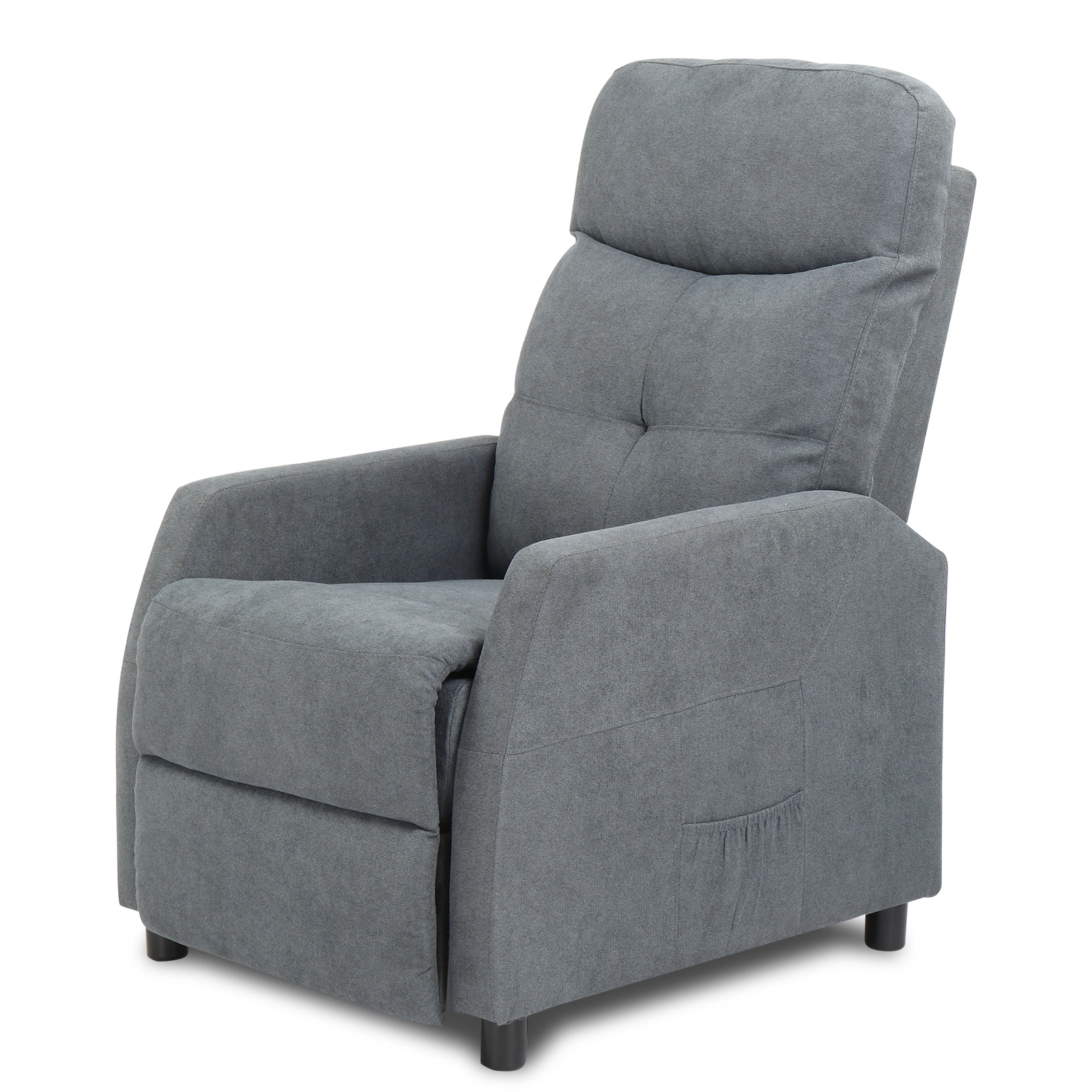 Fabric With 6-Point Massage Heating Function Recliner Light Gray view 5