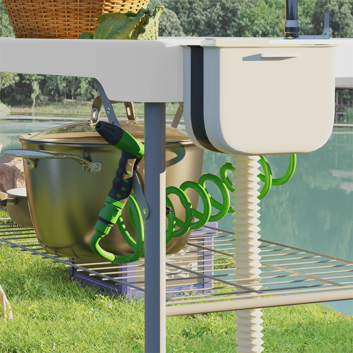 Fish Tank Cleaning Table - Sturdy Aquarium Maintenance Stand with Removable Tray, Fish Tank Service Cart for Easy Water Changes view 2