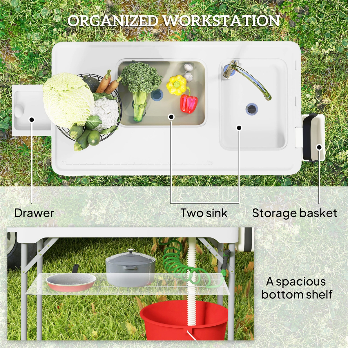 Fish Tank Cleaning Table - Sturdy Aquarium Maintenance Stand with Removable Tray, Fish Tank Service Cart for Easy Water Changes view 3