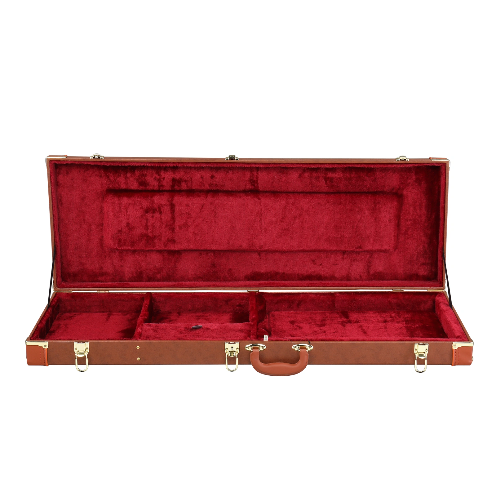 Electric Guitar Square PU Hard Case Fits ST TL Burning fire 170 Style Electric Guitar Brown view 2
