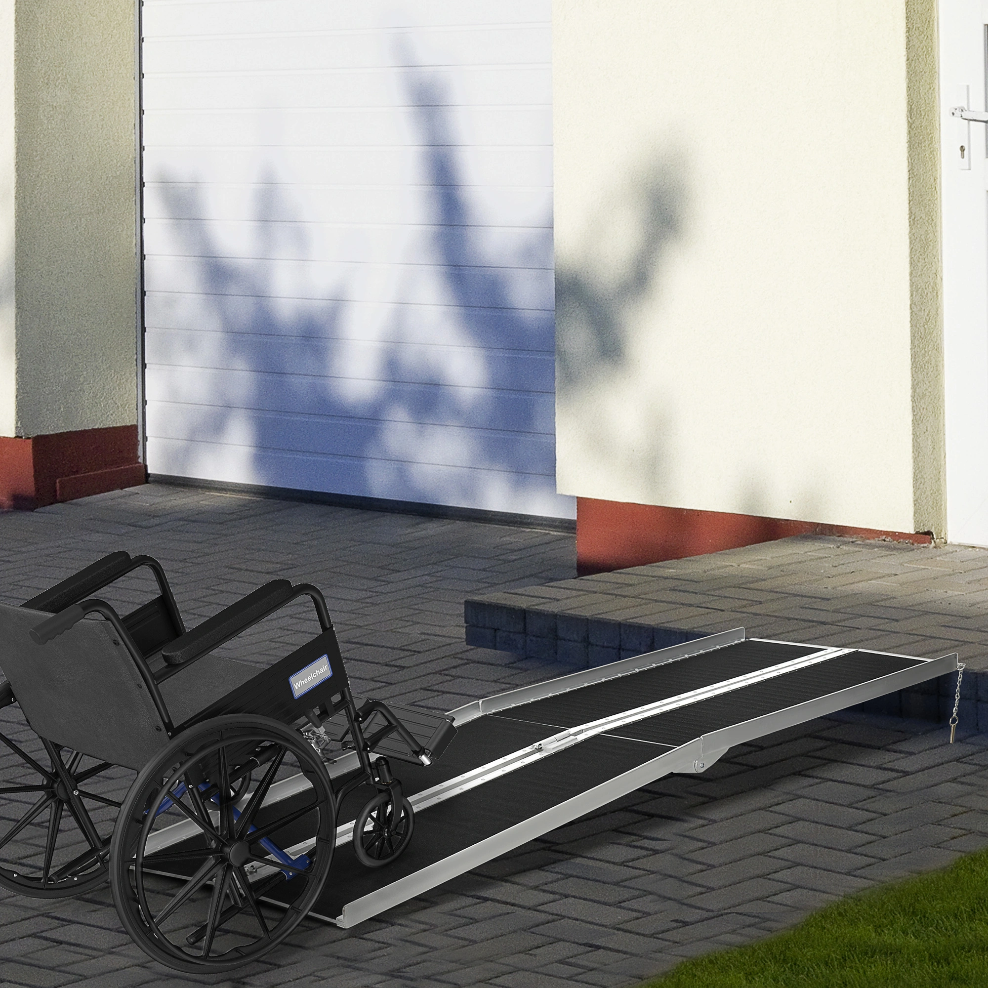 Portable Wheelchair Ramp - Non-Slip Aluminum Portable Ramp, Lightweight Foldable Access Ramp for Wheelchairs & Scooters
