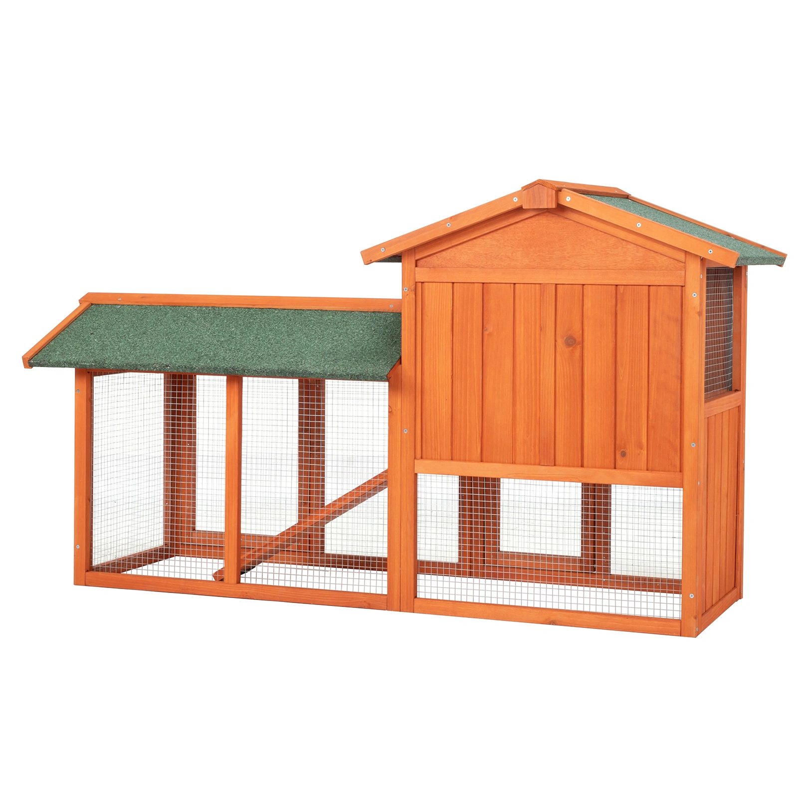 61" Wooden Chicken Coop Hen House with Ramp, Rabbit Hutch Poultry Cage for Indoor Outdoor Use view 2