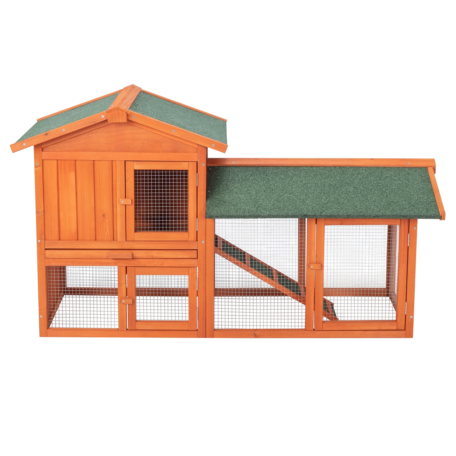 61" Wooden Chicken Coop Hen House with Ramp, Rabbit Hutch Poultry Cage for Indoor Outdoor Use view 5