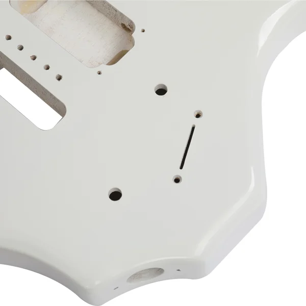 DIY 6 String Flame Shaped Style HSH Electric Guitar Kits with Mahogany Body, Maple Neck and Accessories White view 3