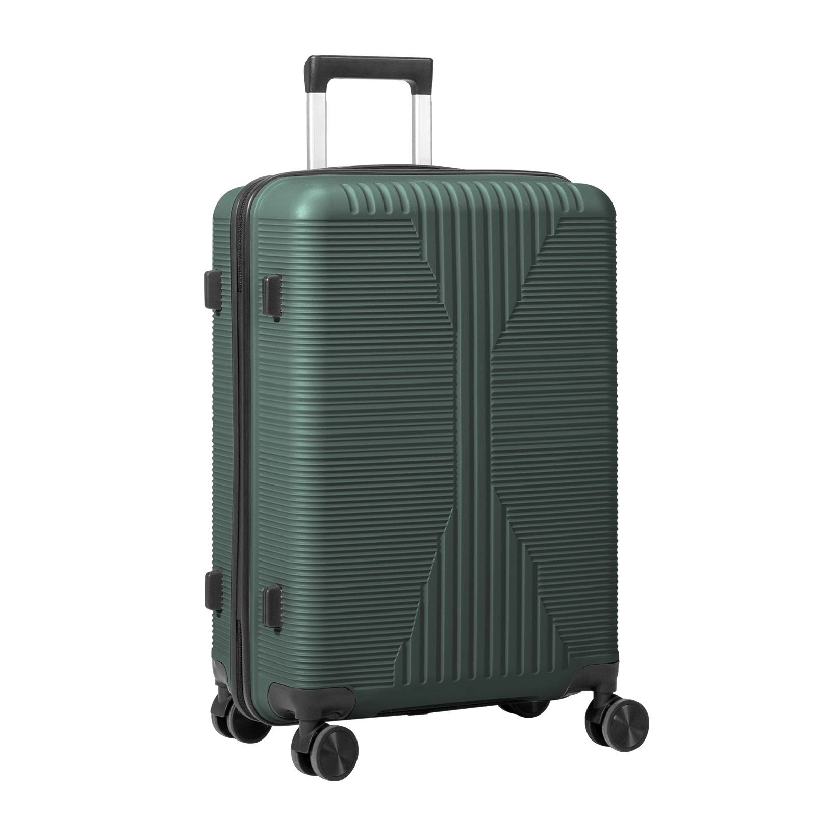 24-inch Non-TSA Customs Lock Suitcase PP Single Trolley Case Dark green view 2