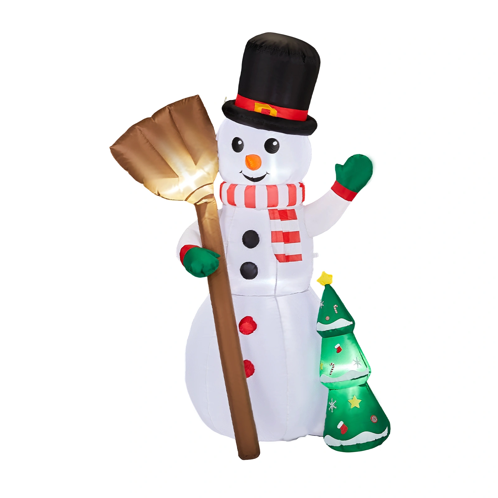85M Lighted Inflatable Christmas Snowman Holding Groom with Built-in LED Lights, Blow Up Yard Decor for Front Lawn Garden Holiday