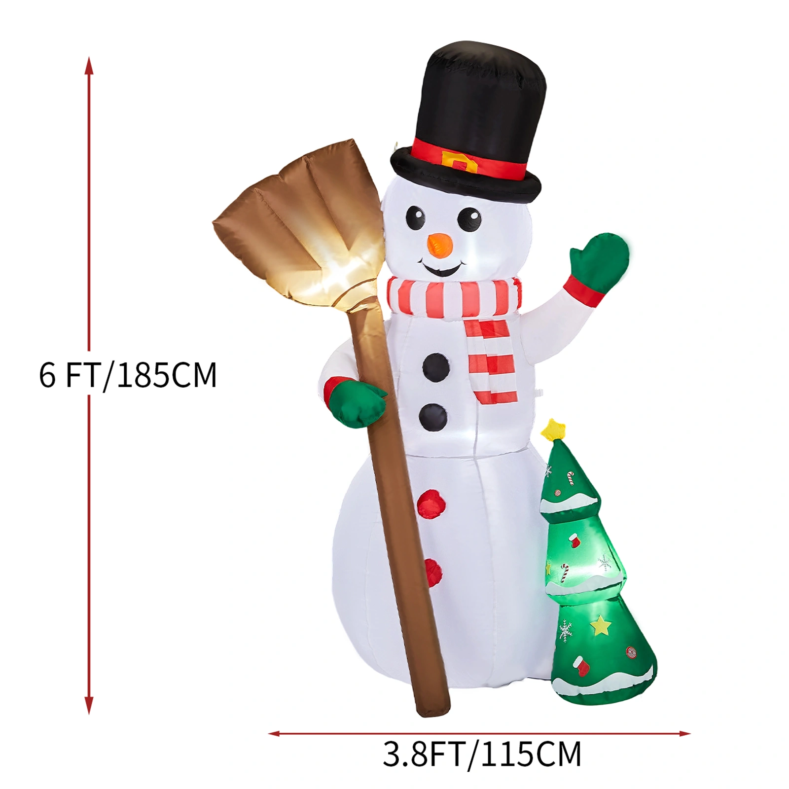 85M Lighted Inflatable Christmas Snowman Holding Groom with Built-in LED Lights, Blow Up Yard Decor for Front Lawn Garden Holiday view 2
