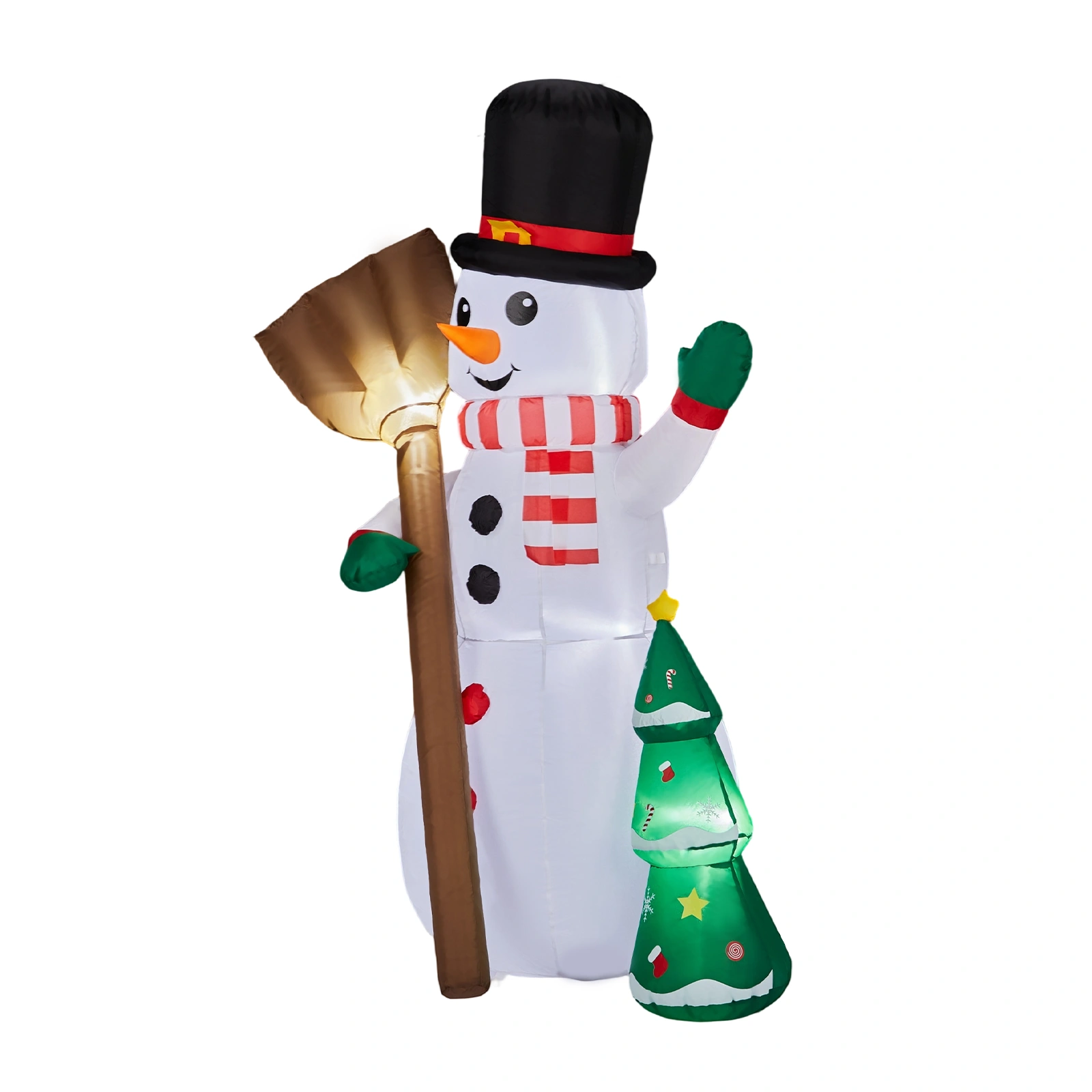 85M Lighted Inflatable Christmas Snowman Holding Groom with Built-in LED Lights, Blow Up Yard Decor for Front Lawn Garden Holiday view 3