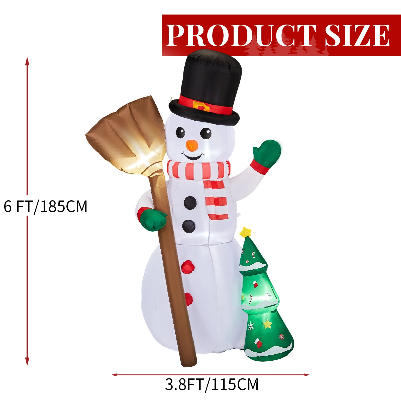 85M Lighted Inflatable Christmas Snowman Holding Groom with Built-in LED Lights, Blow Up Yard Decor for Front Lawn Garden Holiday view 4