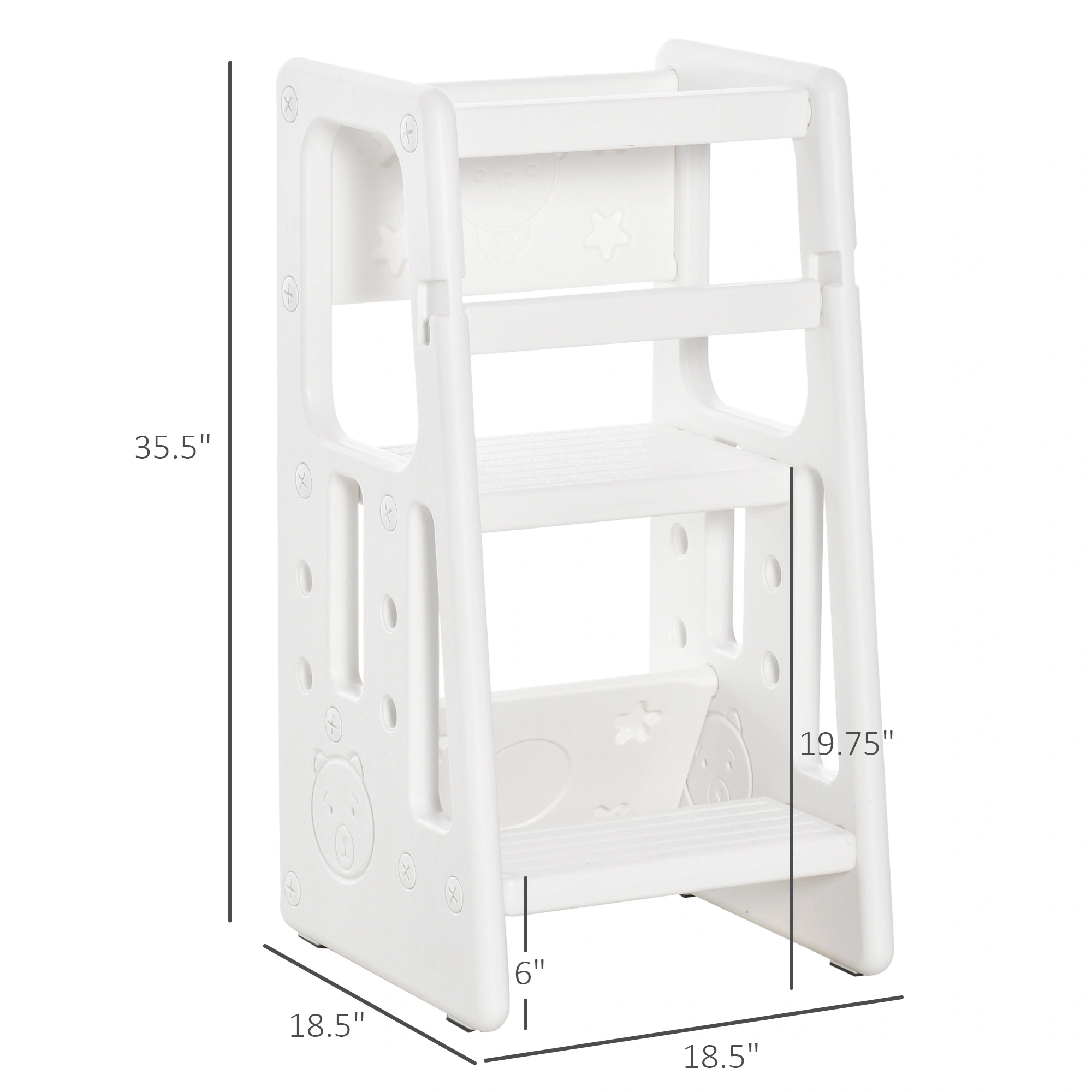 Anti-Fatigue Kitchen Step Stool, Non-Slip Stepping Stool for Home & Bathroom, Sturdy Platform Footstool view 2
