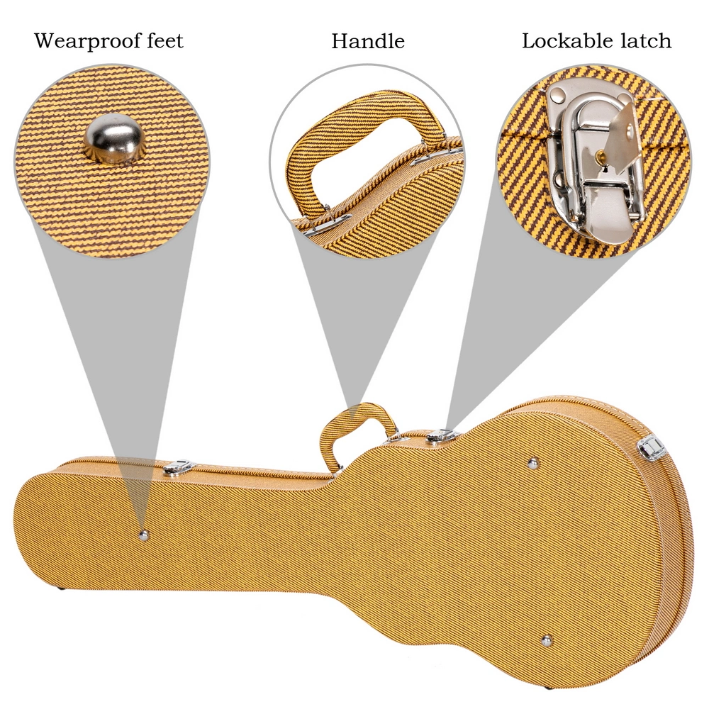Hard-Shell Electric Guitar Case for GLP Style Electric Guitar Bulge Surface Yellow view 10
