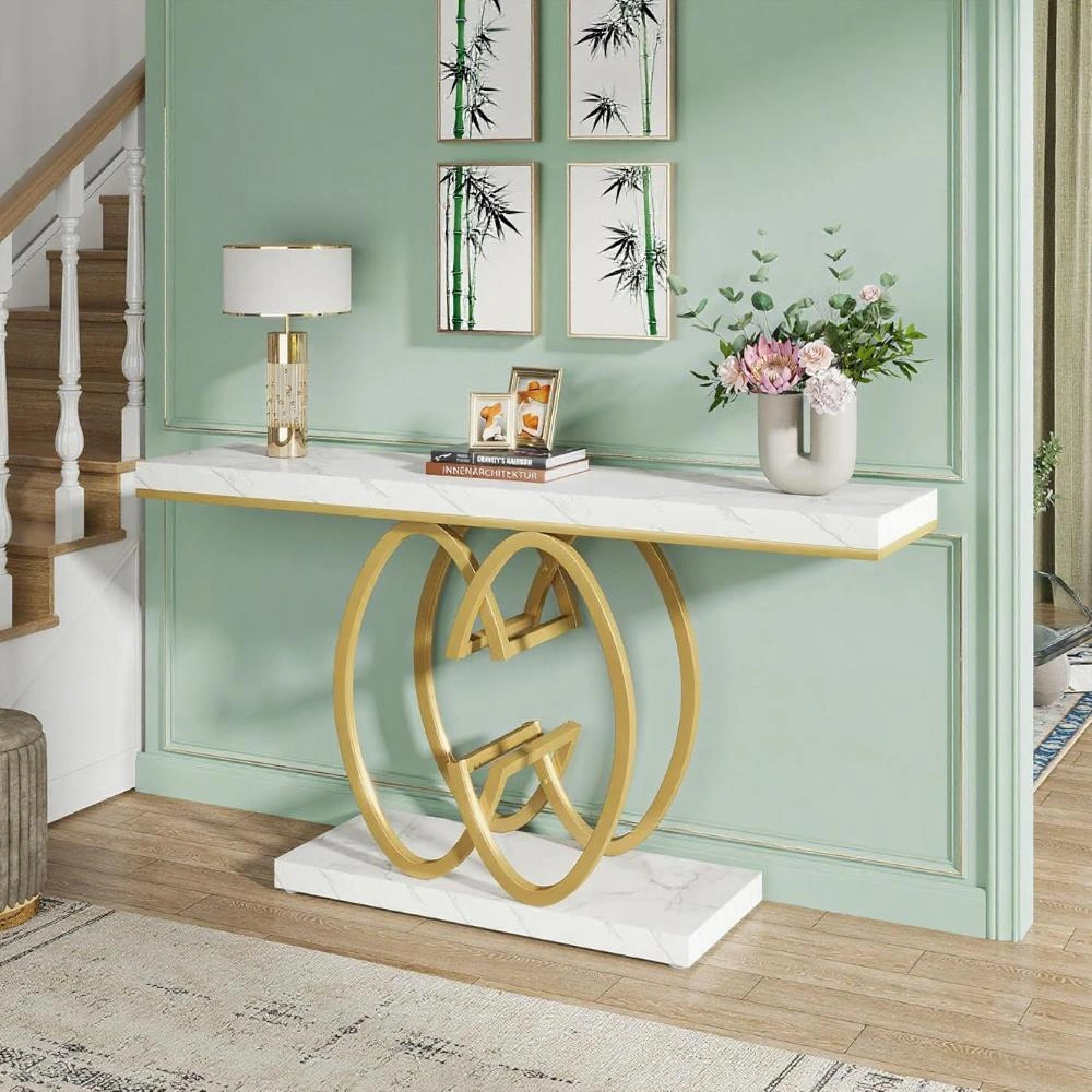 Long Console Table for Living Room, Slim Sofa Table with Storage Shelf, Entryway Hallway Table, Narrow Side Table for Small Spaces view 6