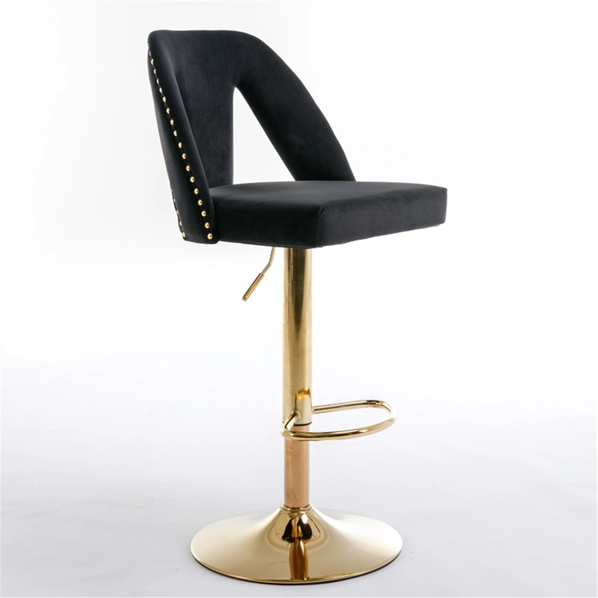 Set of 4 Bar Stools, Tall Dining Chair 30 Inch, Velvet Upholstered Office Chair, Modern Kitchen Island Seating view 2