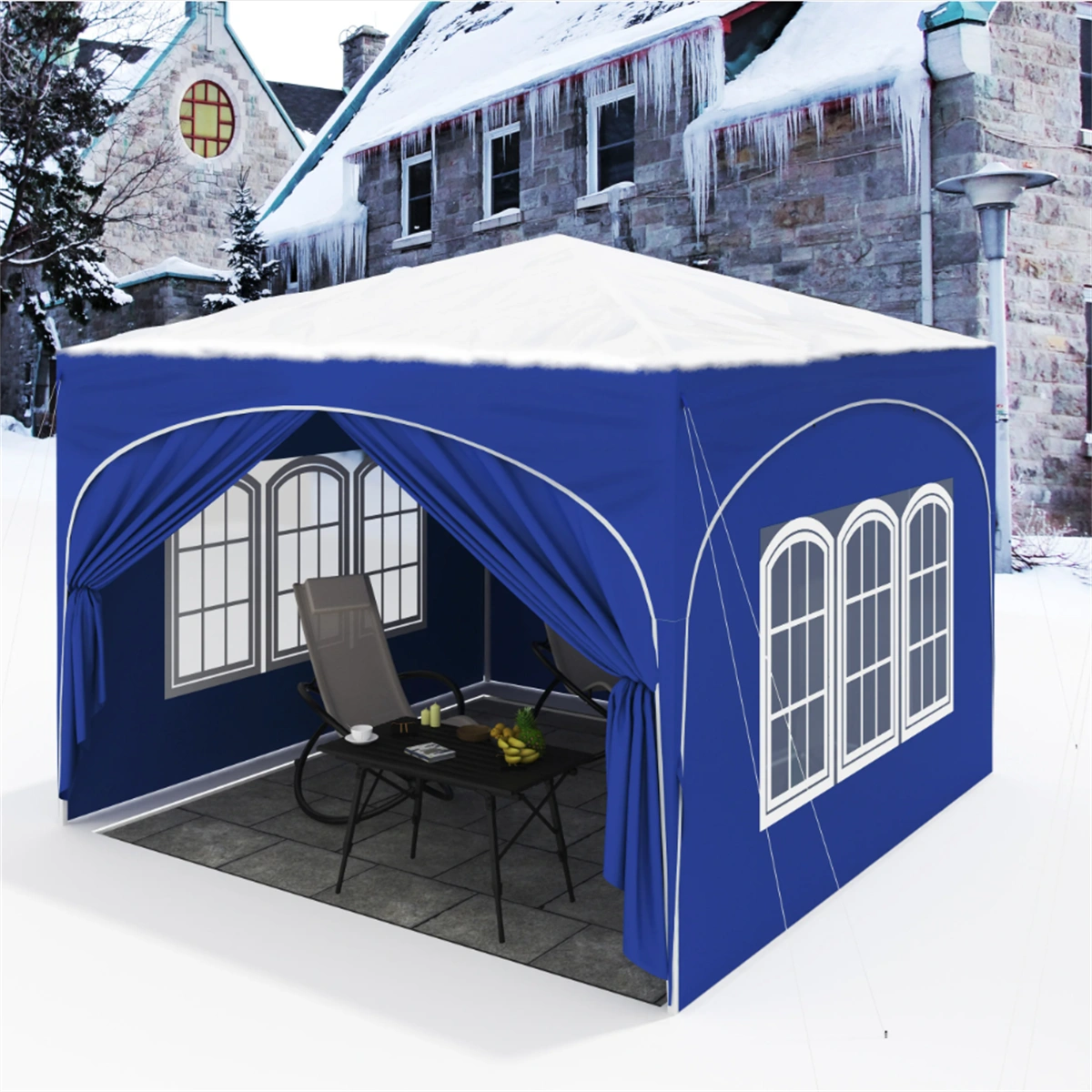 Pop Up Party Tent 10x10 Outdoor Gazebo Canopy Waterproof UV Protection Instant Setup for Camping view 2