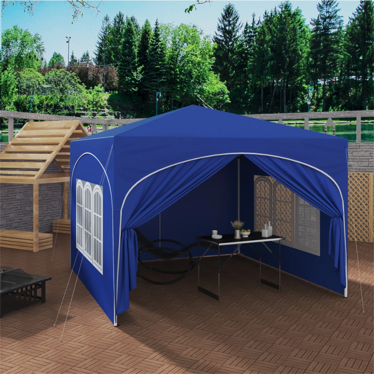 Pop Up Party Tent 10x10 Outdoor Gazebo Canopy Waterproof UV Protection Instant Setup for Camping view 3