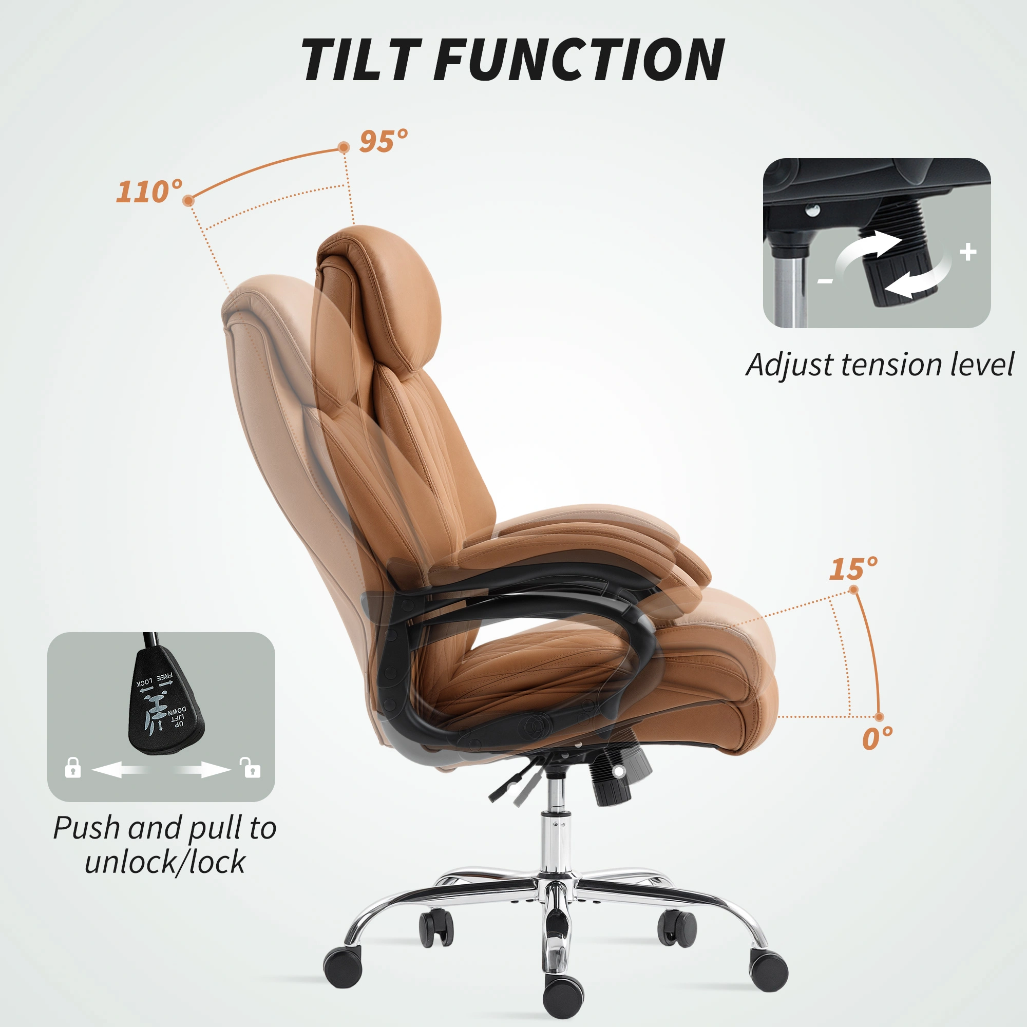 Massage Office Chair, Ergonomic High Back Swivel Chair with Lumbar Support view 2
