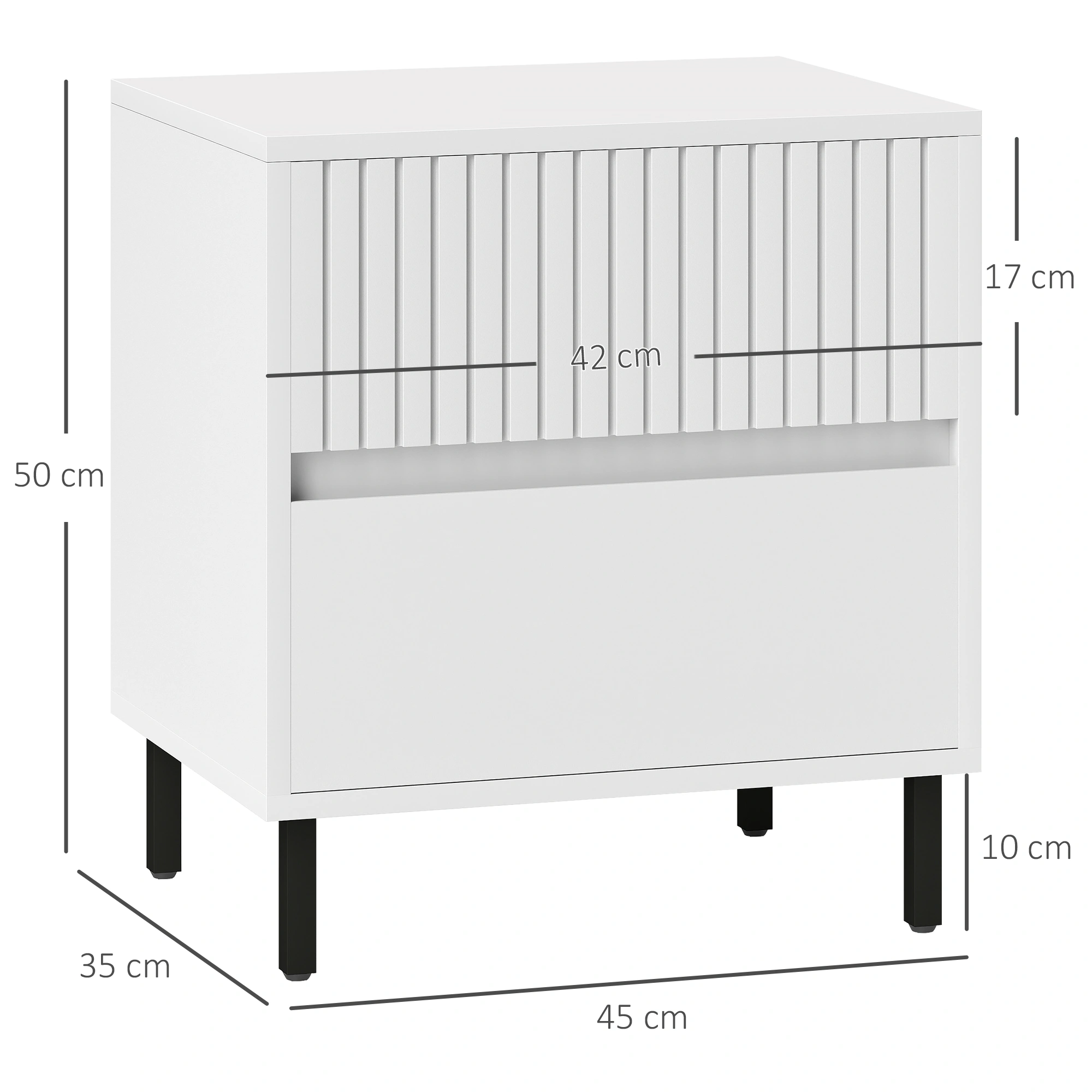 Modern Bedside Tables with Storage, Nightstand Side Table for Bedroom Living Room view 2